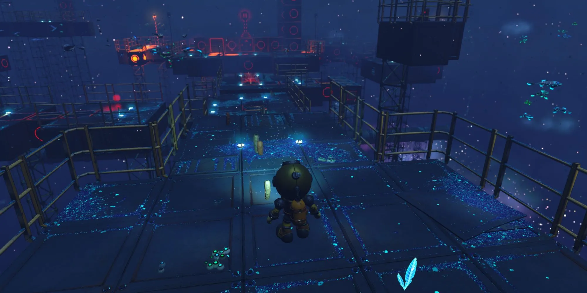 Khung cảnh Biome Starry Expanse tuyệt đẹp dưới đáy biển trong game Power Sink.