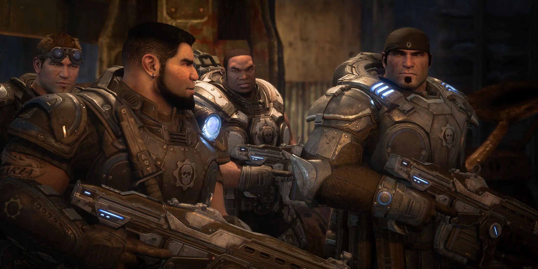 Một số nhân vật chính trong Gears of War Reloaded bao gồm Adam Fenix và Anya Stroud