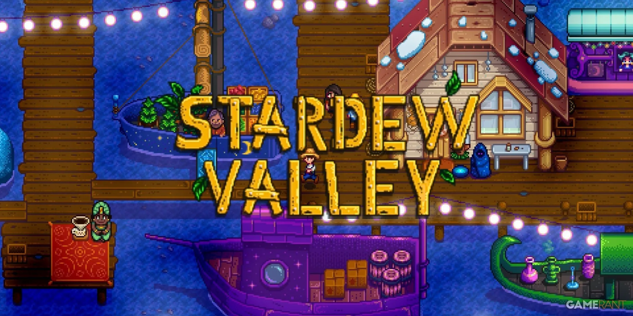 Stardew Valley logo trên cảnh bến cảng, gợi ý về Palia game tương tự