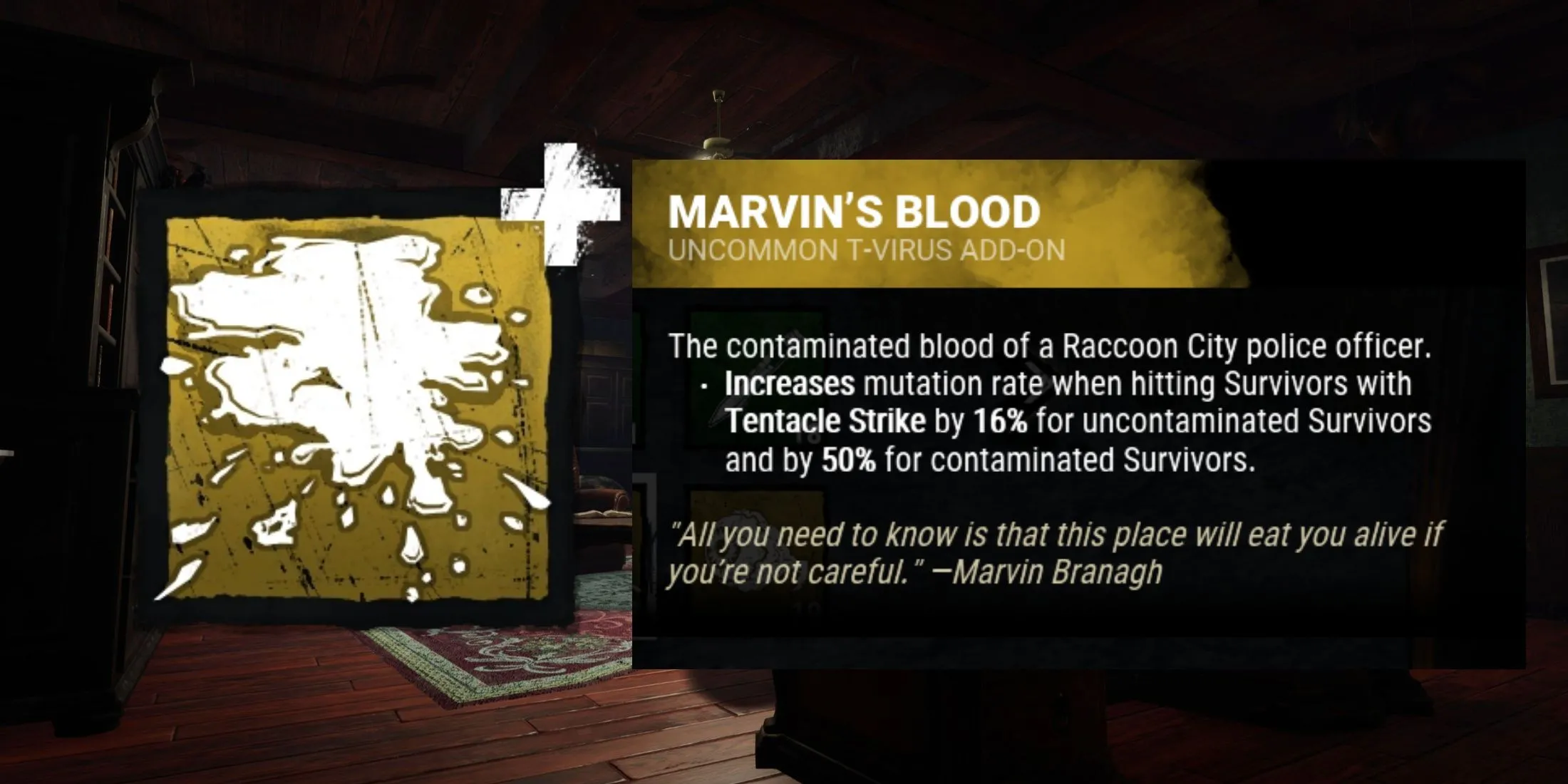 Add-on Marvin’s Blood cho Nemesis trong Dead by Daylight, tăng tốc độ đột biến xúc tu giai đoạn đầu game