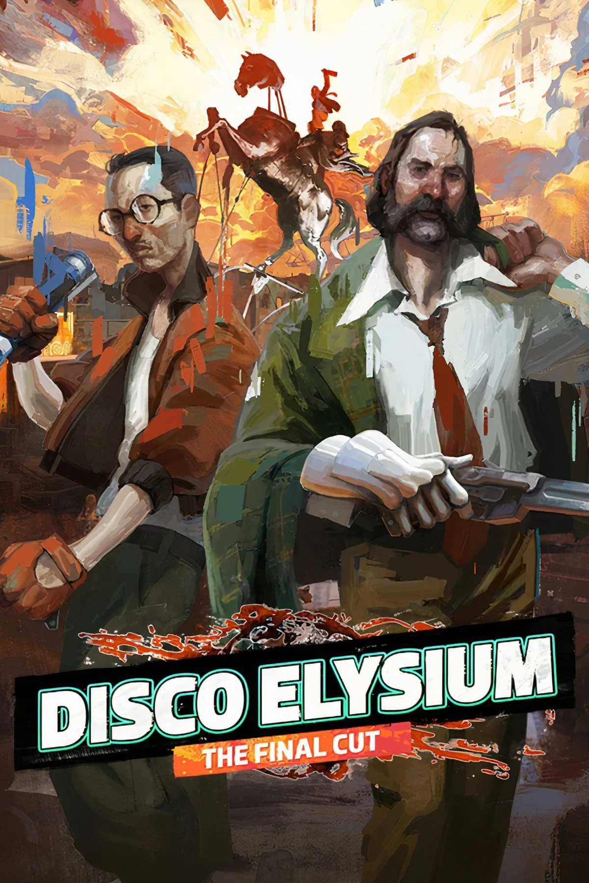 Ảnh bìa Disco Elysium với nhân vật chính Harry Du Bois trong phong cách nghệ thuật độc đáo