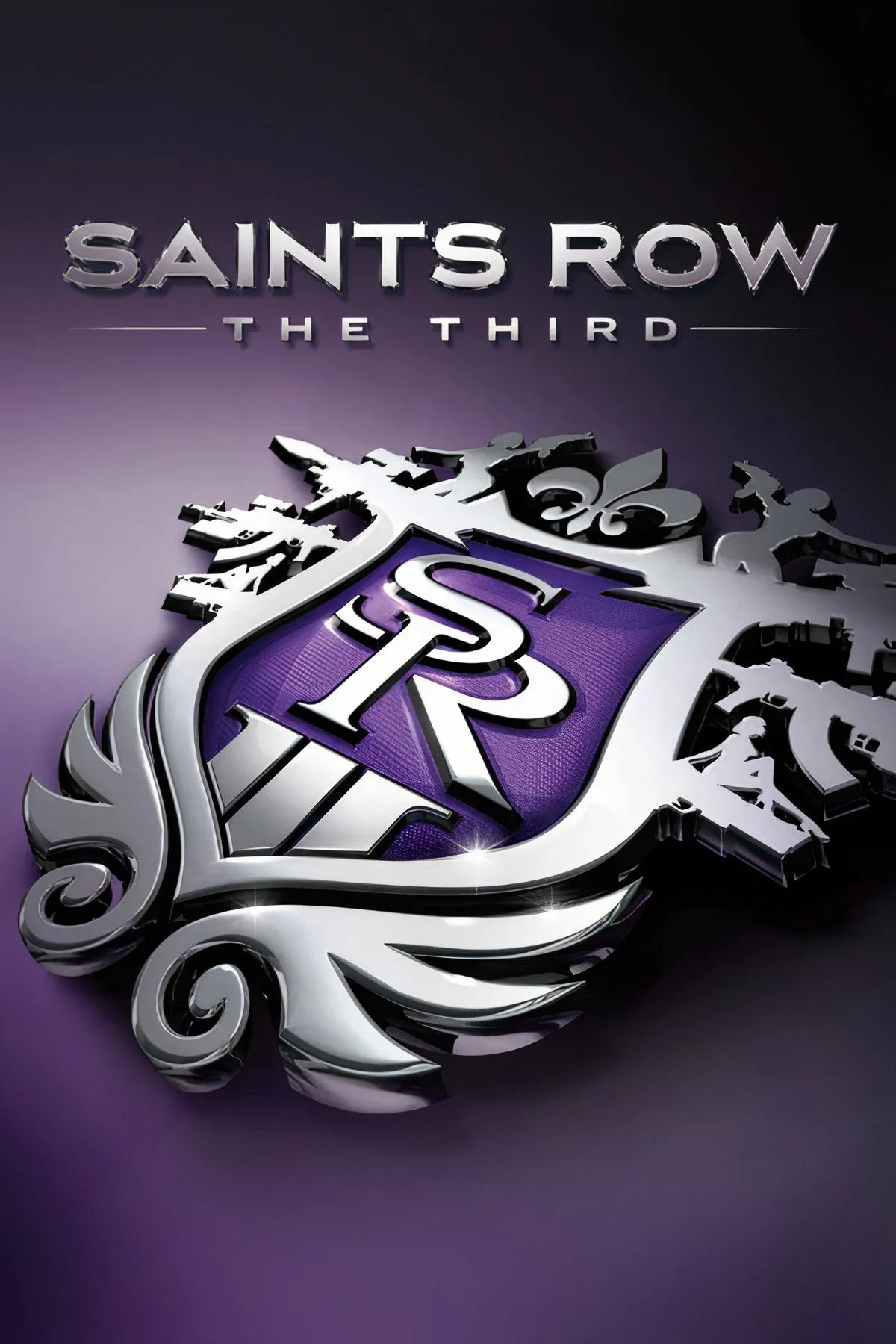 Ảnh bìa game Saints Row 3 với các thành viên băng đảng đang gây hỗn loạn trong thành phố