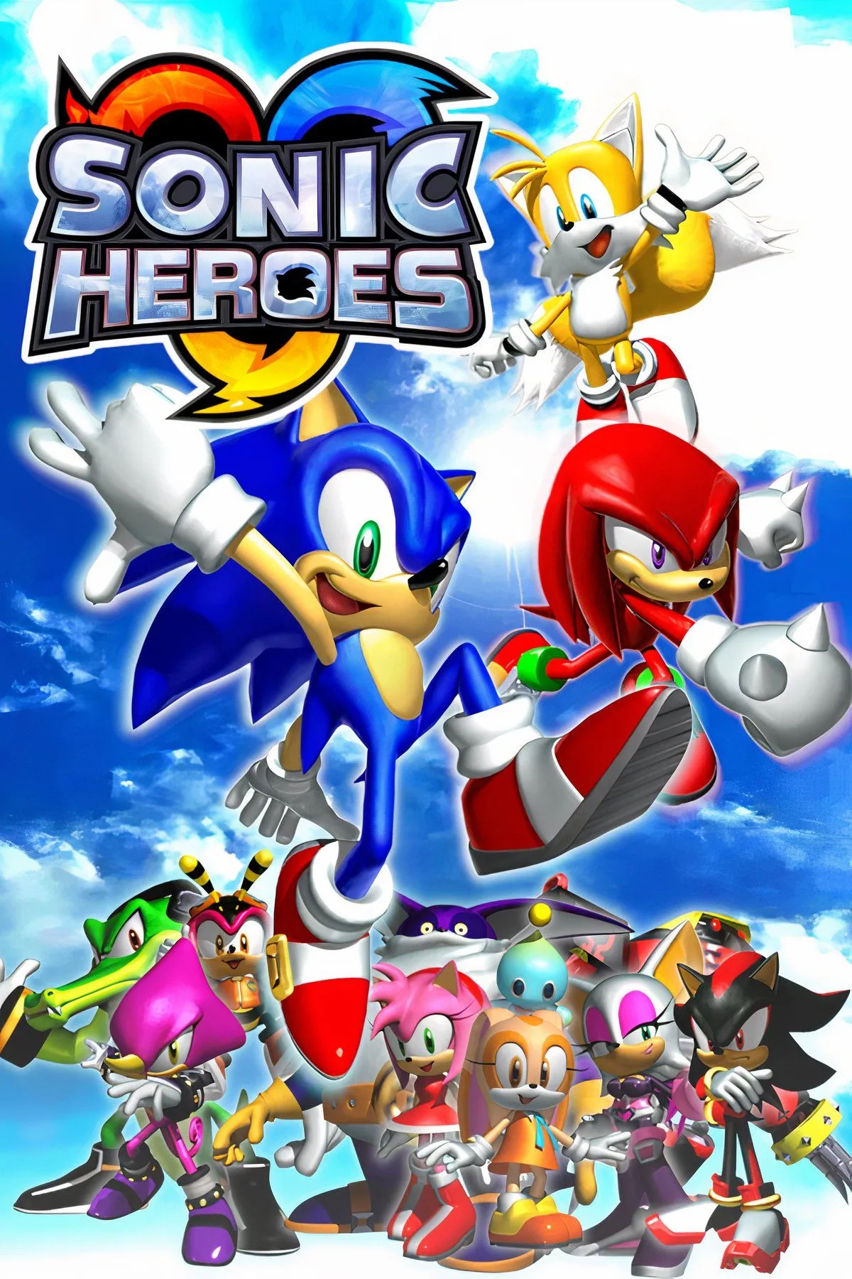 Ảnh bìa game Sonic Heroes với các đội nhân vật độc đáo