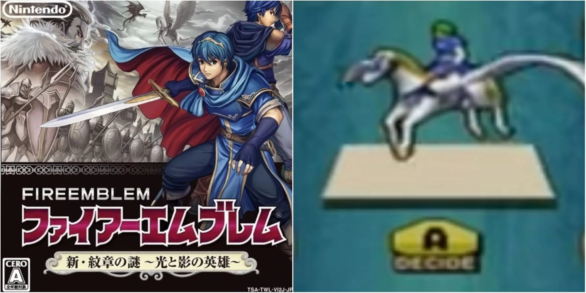 Ảnh bìa và hình ảnh nữ kỵ sĩ Pegasus trong Fire Emblem: New Mystery Of The Emblem