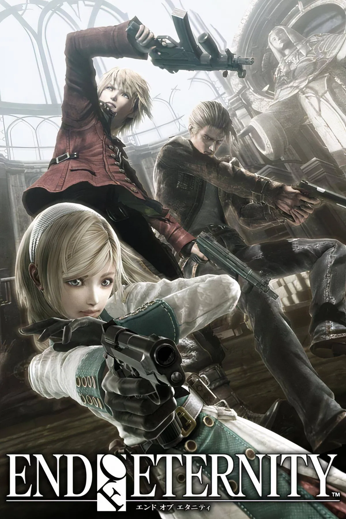 Ba nhân vật chính Zephyr, Leanne và Vashyron trong game Resonance of Fate