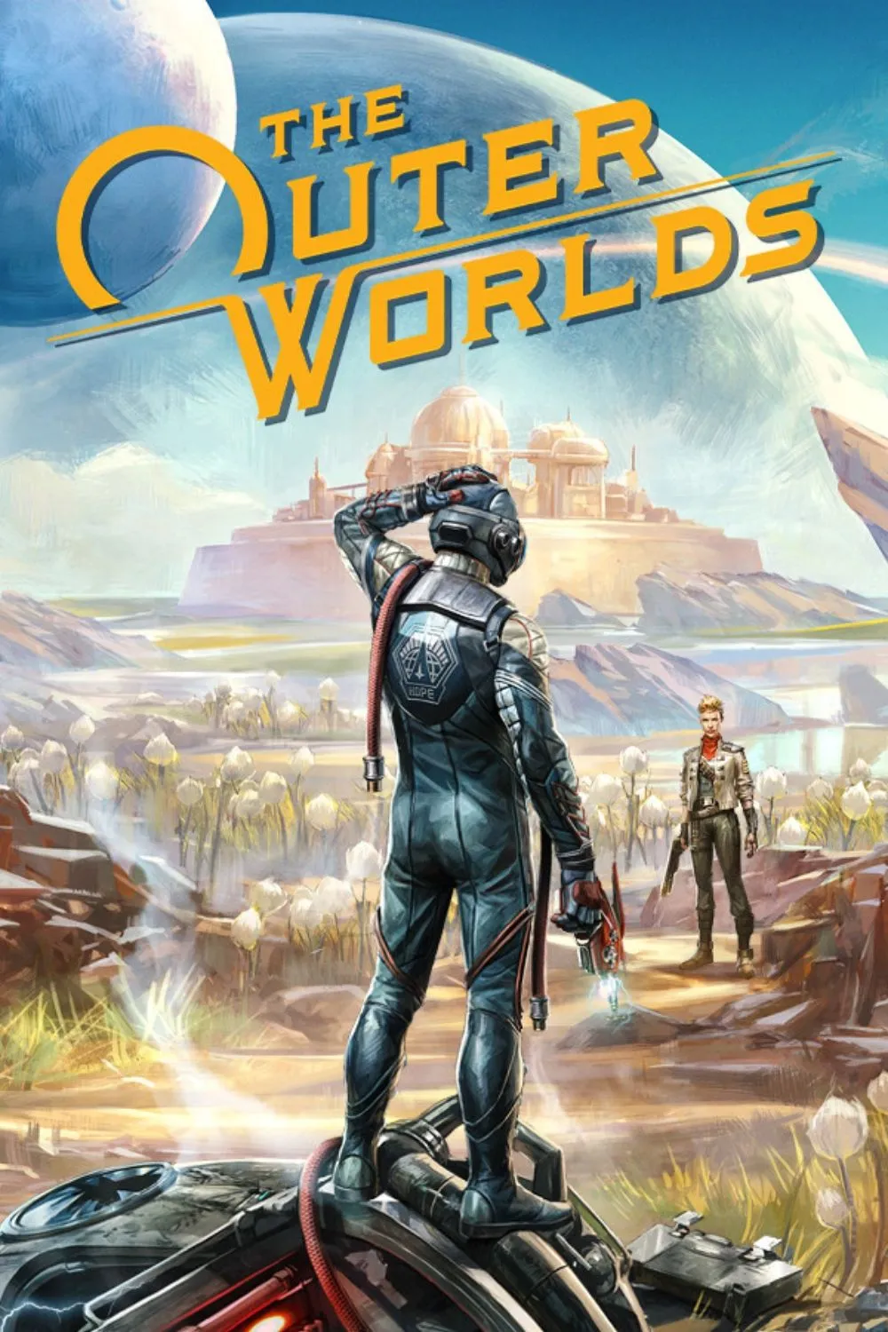 Bìa game The Outer Worlds, một tựa RPG thế giới mở sci-fi