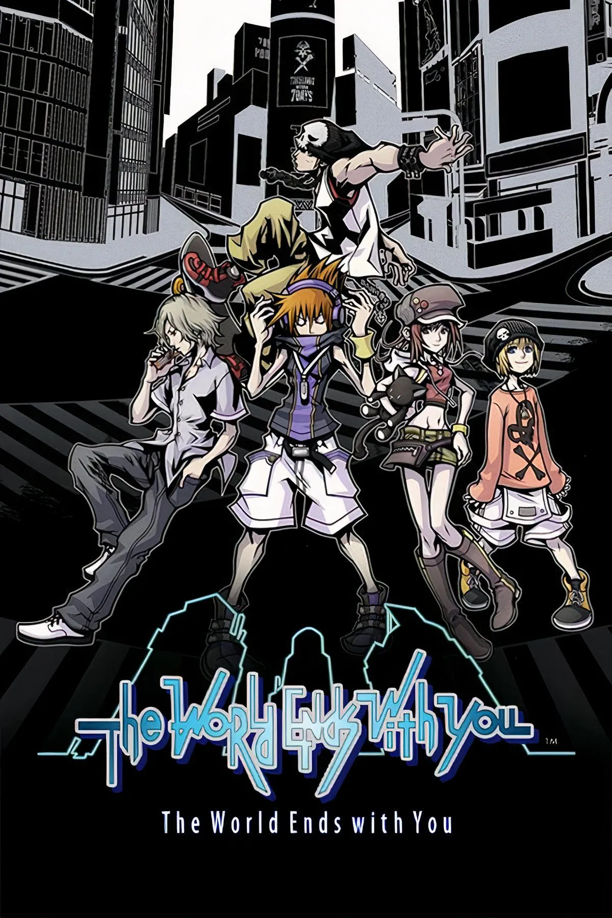 Bìa game The World Ends With You với phong cách đô thị Shibuya hiện đại