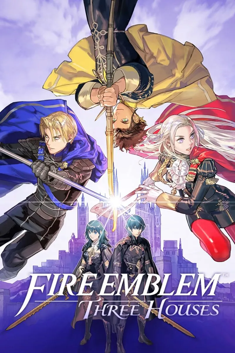 Bìa game và nhân vật chính của Fire Emblem: Three Houses, một game chiến thuật RPG trên Nintendo Switch