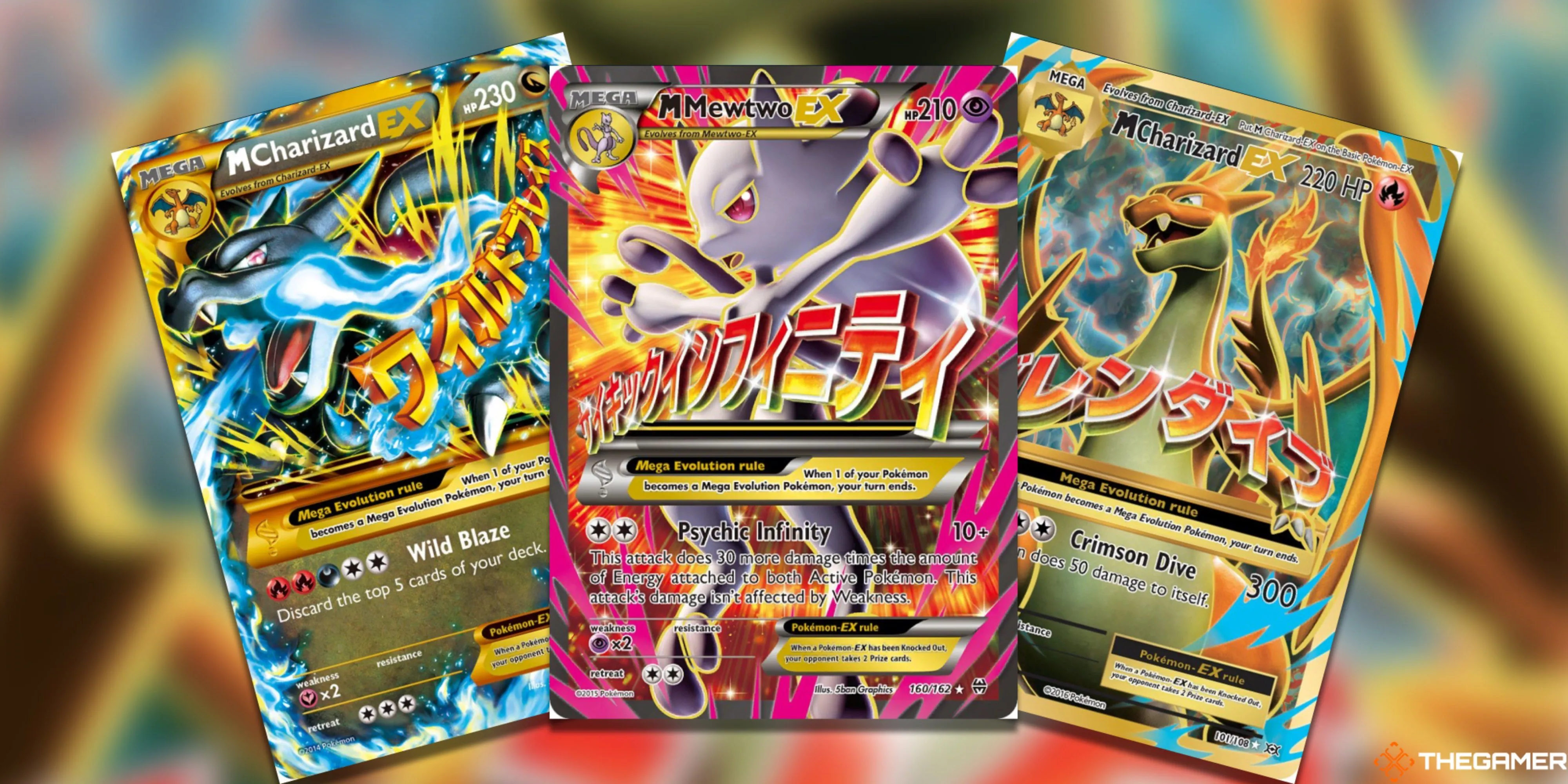 Bộ ba Mega Pokemon TCG: M Charizard X EX, M Mewtwo Y EX, và M Charizard Y EX
