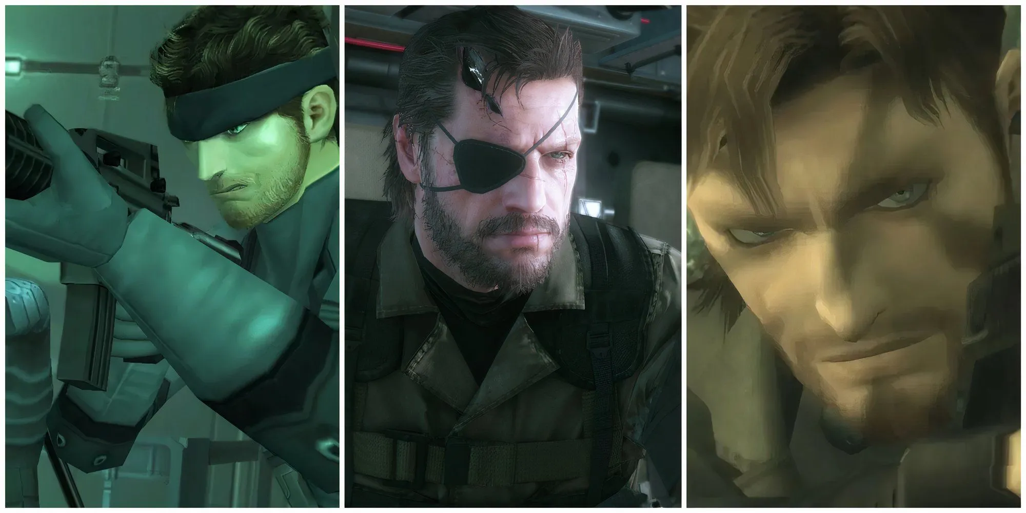 Bộ ba Snake huyền thoại trong series Metal Gear Solid: Solid Snake, Venom Snake và Naked Snake