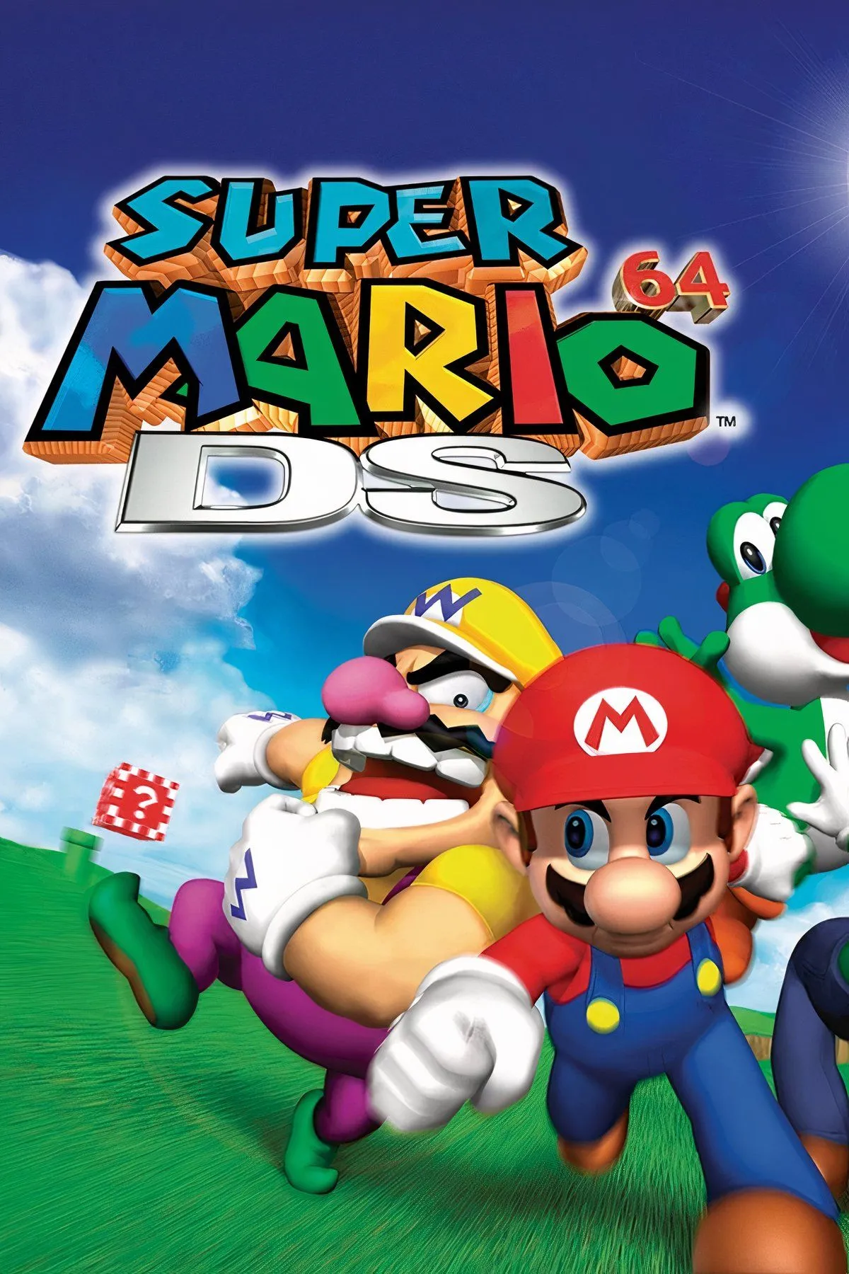 Bốn nhân vật Mario, Luigi, Yoshi và Wario trong Super Mario 64 DS, minh họa dàn nhân vật được mở rộng.