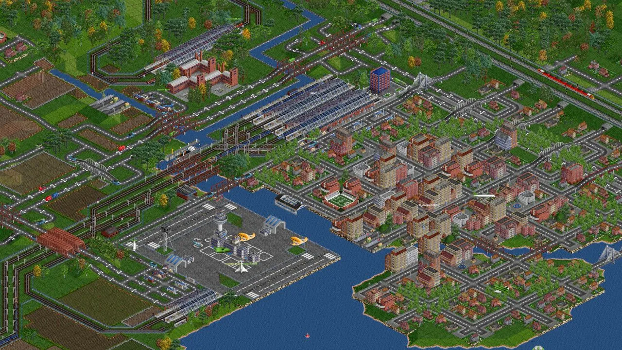 Các loại phương tiện vận tải trong OpenTTD từ xe tải đến tàu hỏa