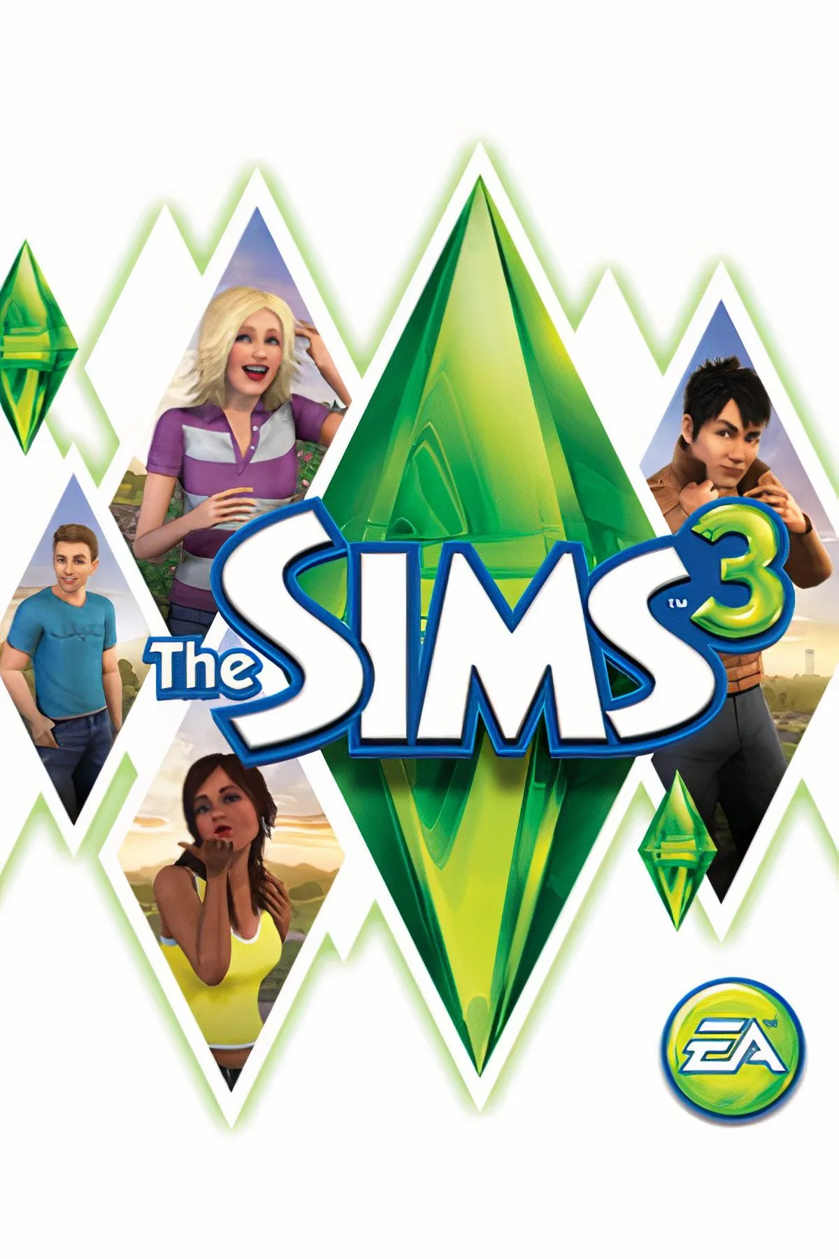 Các Sims đang tương tác trong một không gian sống đô thị mở của game The Sims 3.