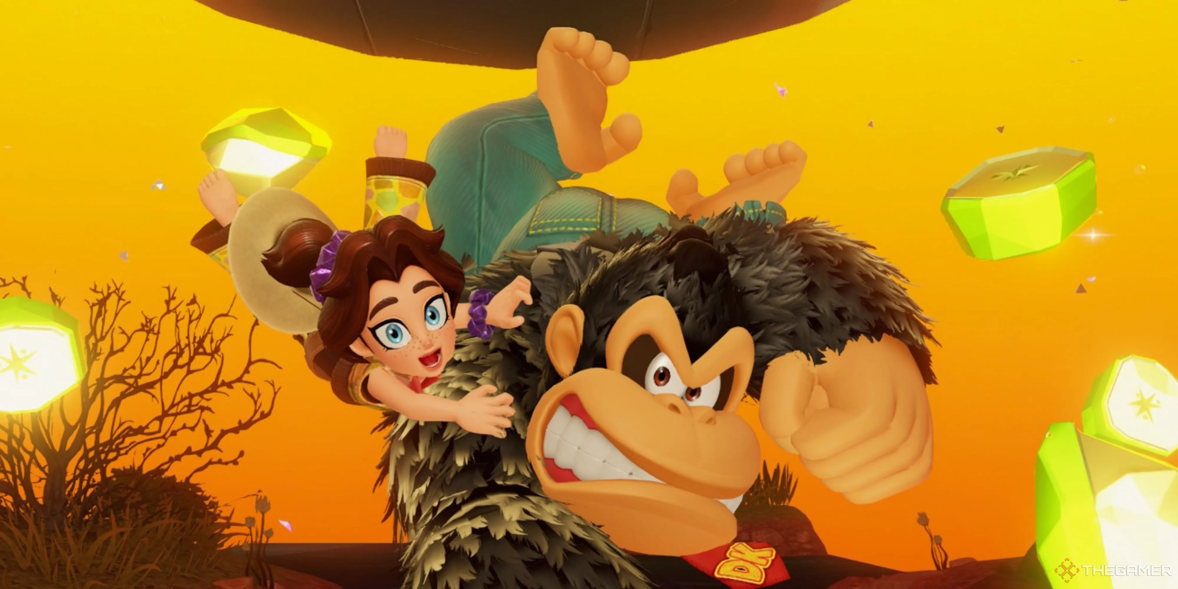 Donkey Kong cùng Pauline ăn mừng trong Bananza