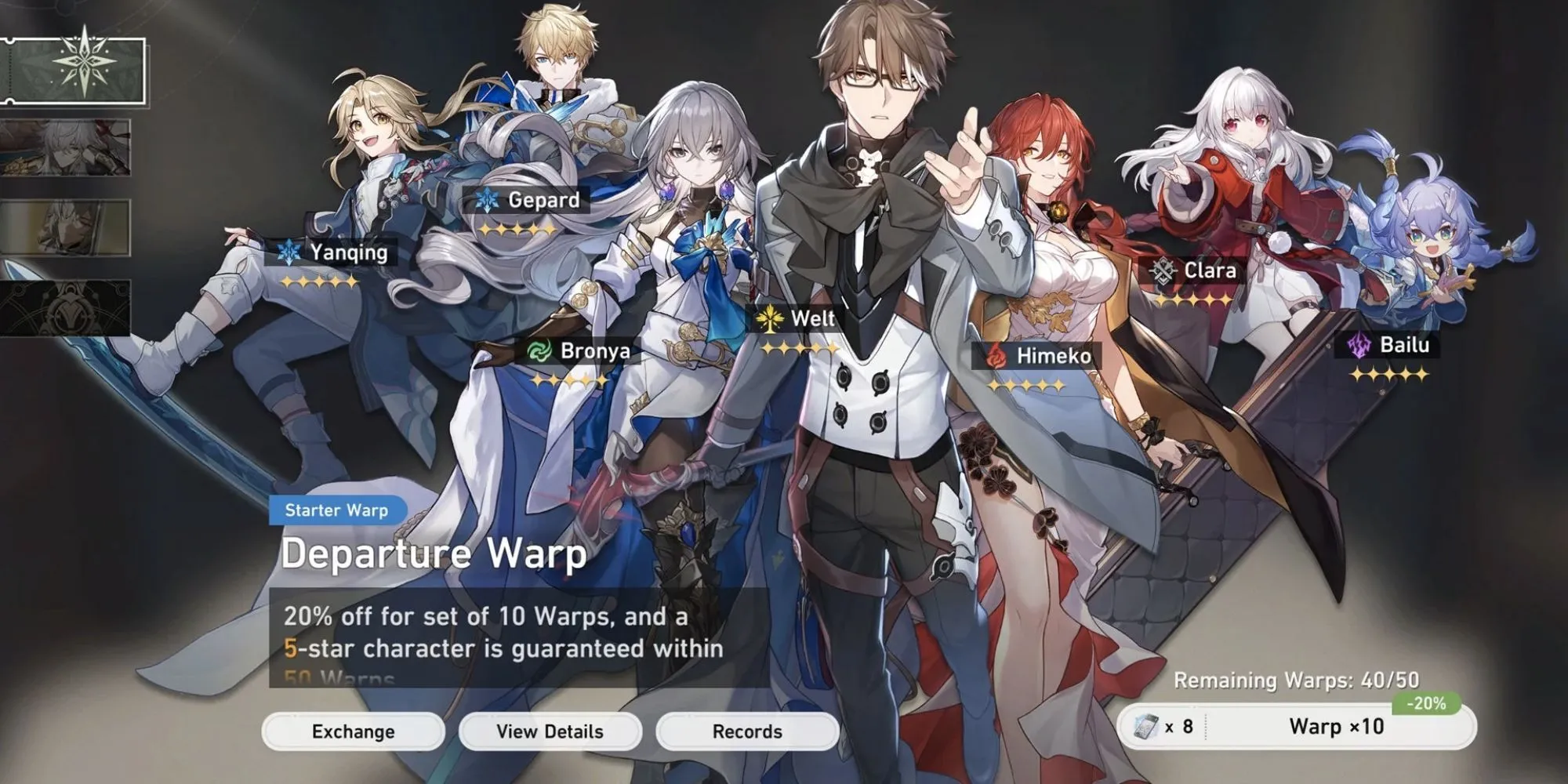 Giao diện Banner Warp tân thủ trong Honkai: Star Rail