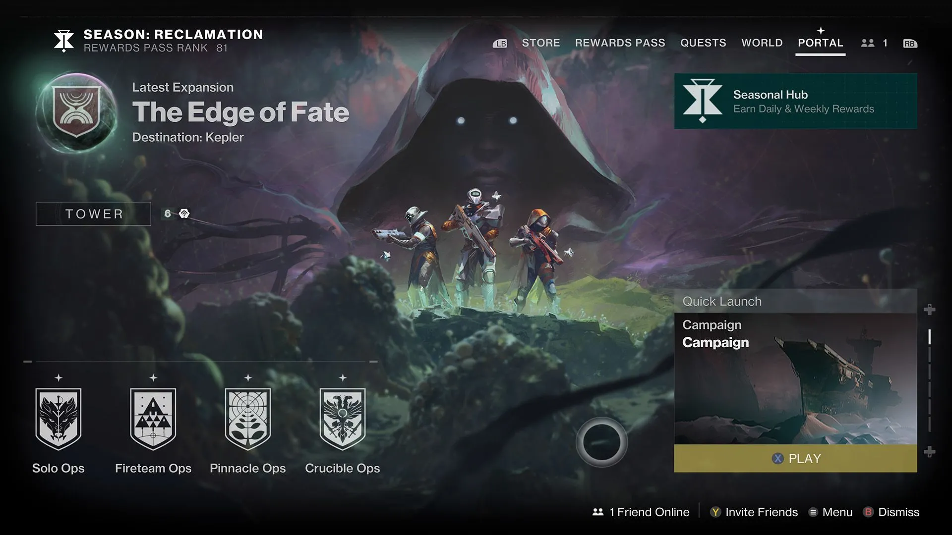 Giao diện cổng Edge of Fate Destiny 2