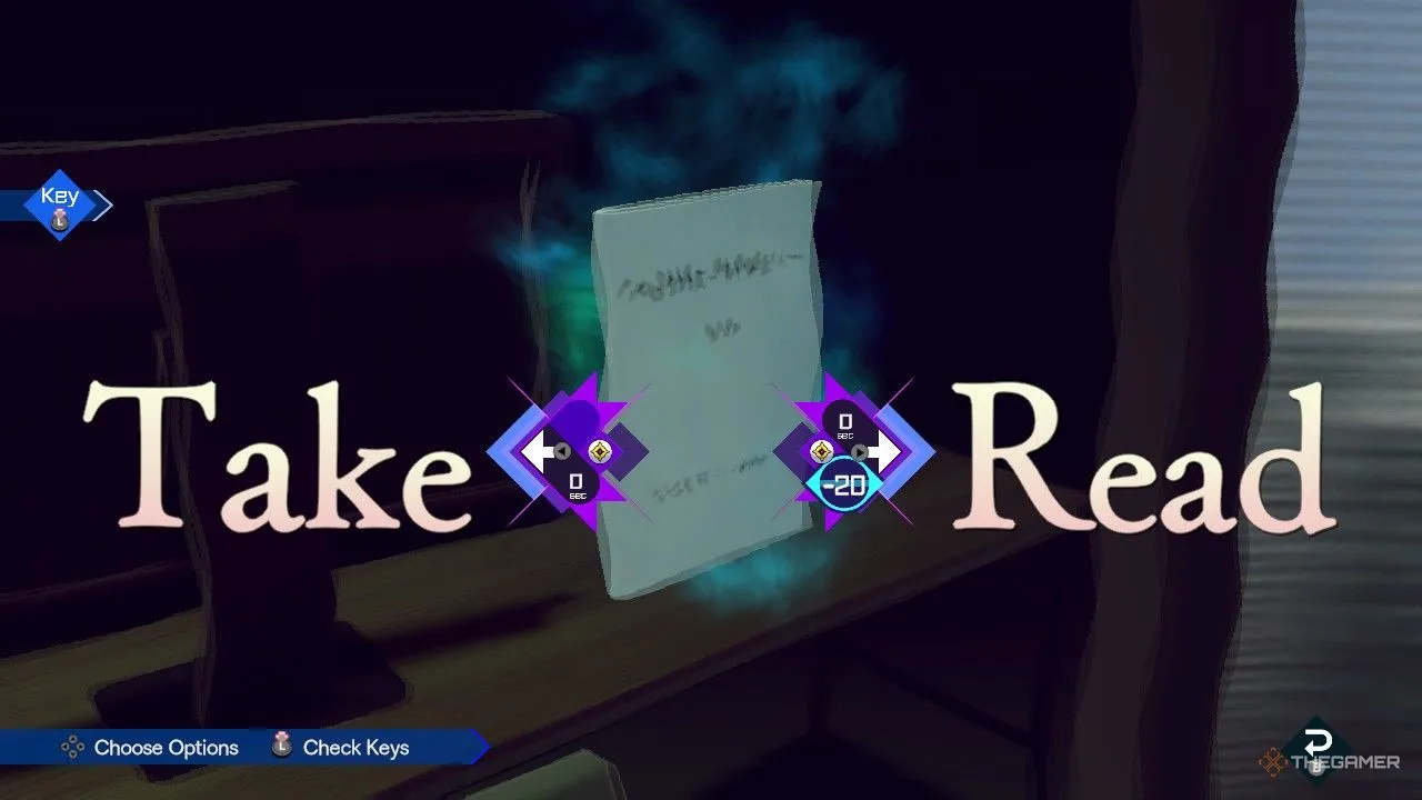 Giao diện hiển thị Timie -20 giây trong quá trình khám phá Somnium của tựa game No Sleep for Kaname Date