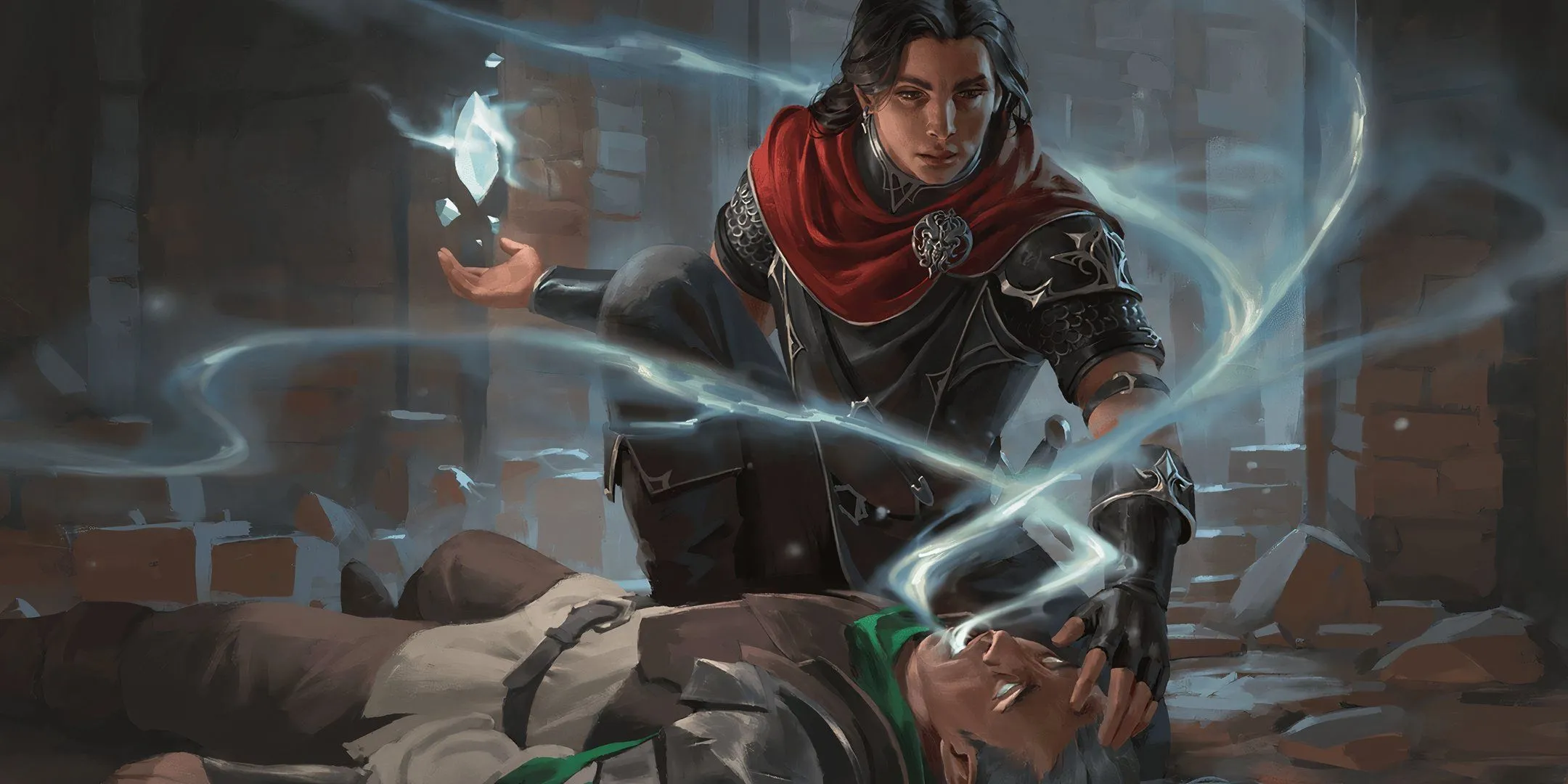 Giáo sĩ D&amp;D sử dụng phép Raise Dead, triệu hồi ánh sáng trắng bao quanh để hồi sinh đồng đội.
