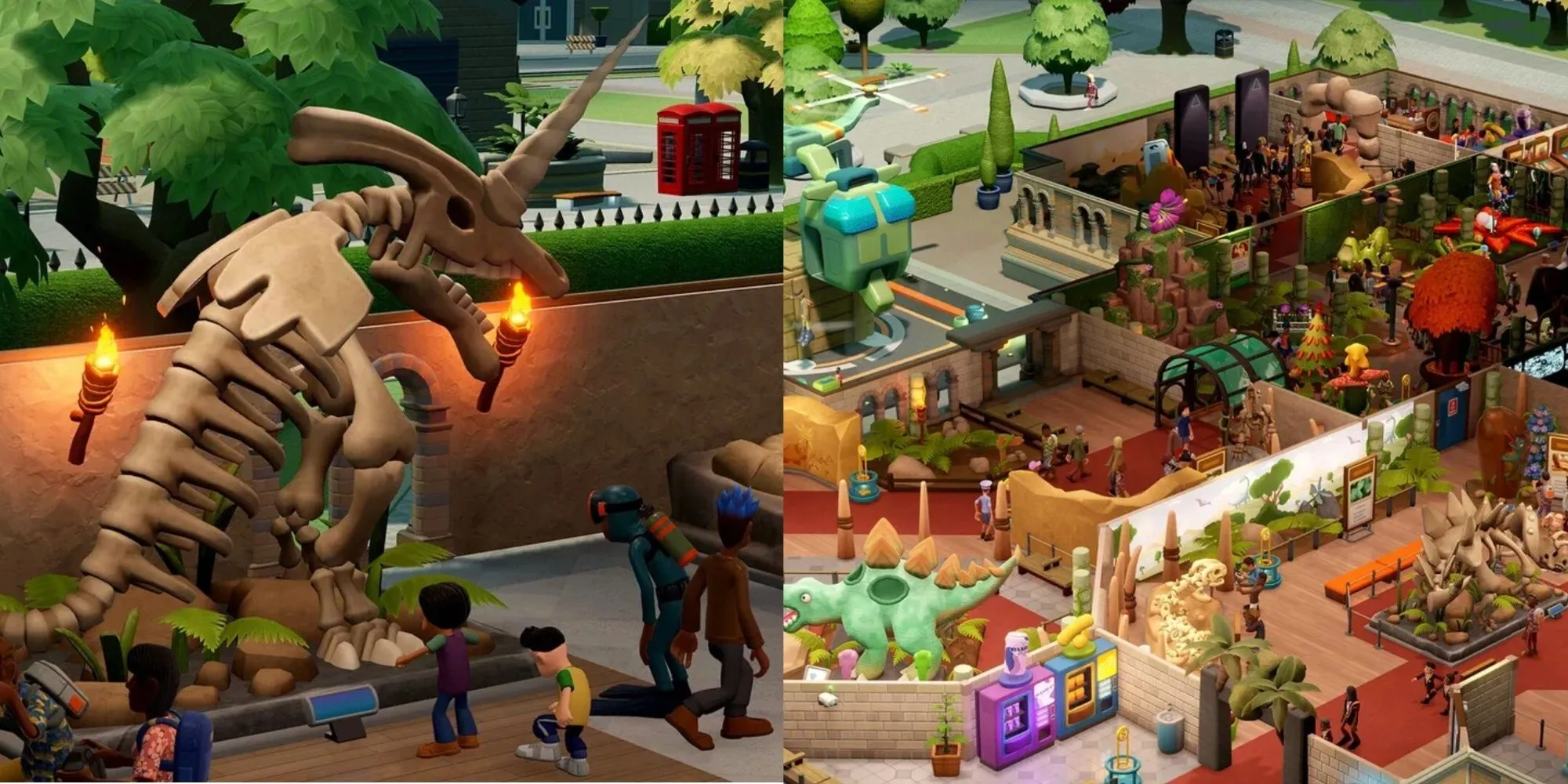 Góc nhìn bên trong viện bảo tàng trong game Two Point Museum