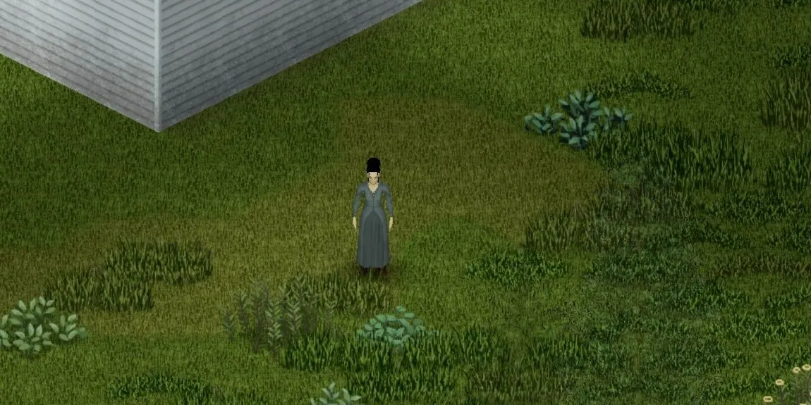 Góc nhìn từ trên cao trong Project Zomboid, mô tả quy mô và chi tiết của bản đồ game.