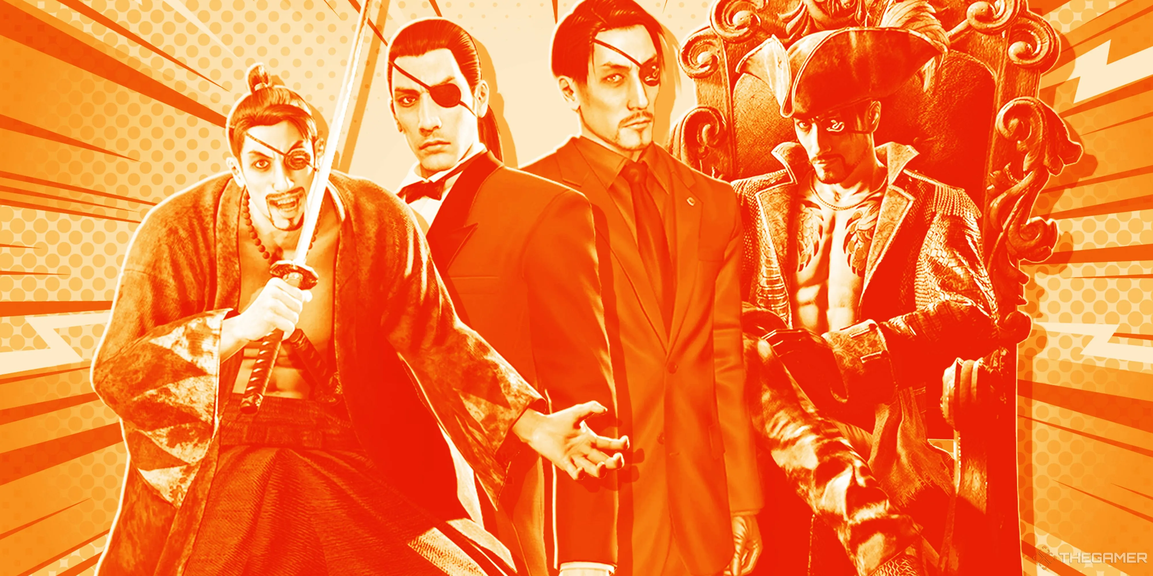 Goro Majima trong series Yakuza/Like a Dragon, đại diện cho những thay đổi về tính cách nhân vật.