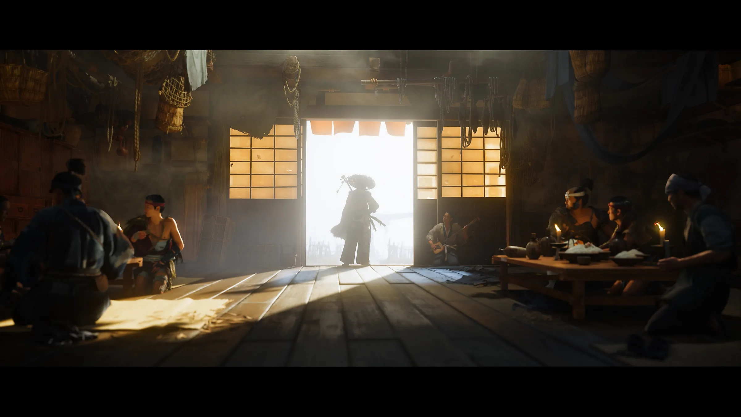 Hình ảnh gameplay Ghost of Yotei giới thiệu môi trường thế giới mở rộng lớn và nhân vật Atsu.