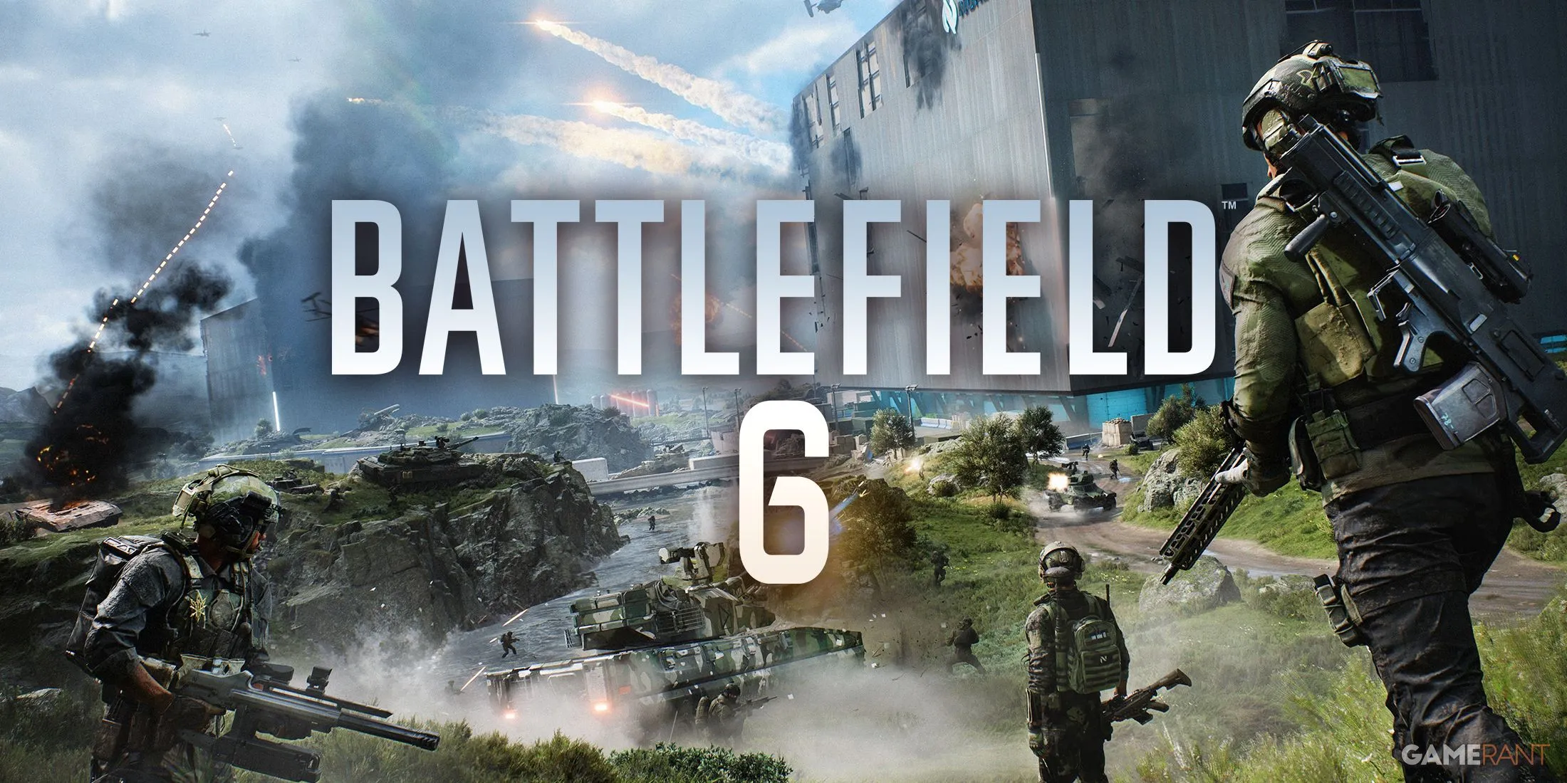 Hình ảnh minh họa chế độ Battle Royale tiềm năng của Battlefield 6 với sự tàn phá môi trường và phương tiện chiến đấu