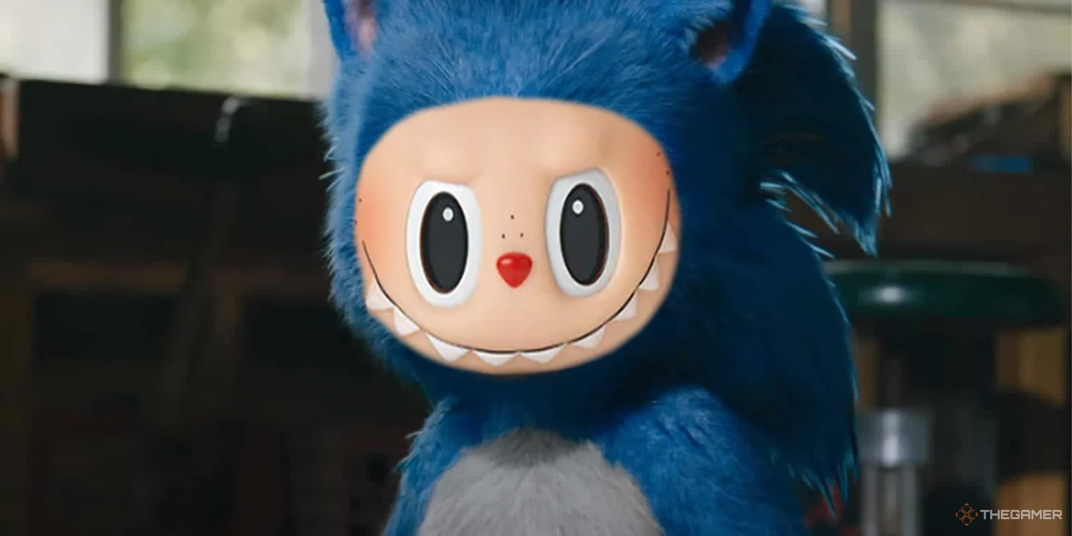 Hình ảnh mô phỏng Sonic phiên bản Labubu, một sự kết hợp đầy "ám ảnh".