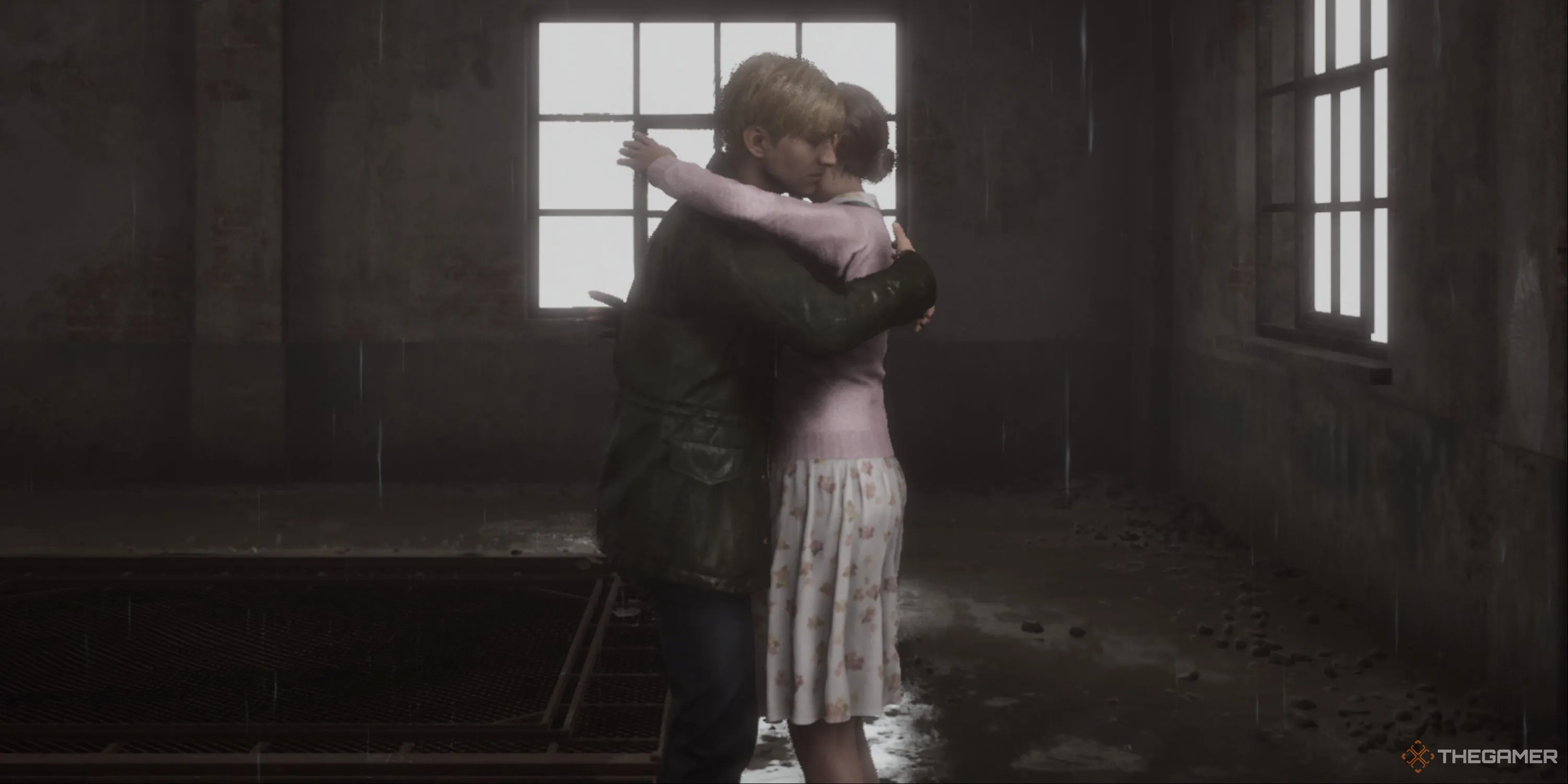 James Sunderland ôm Mary trong Silent Hill 2, tái hiện khoảnh khắc cuối cùng của tình yêu đau khổ.