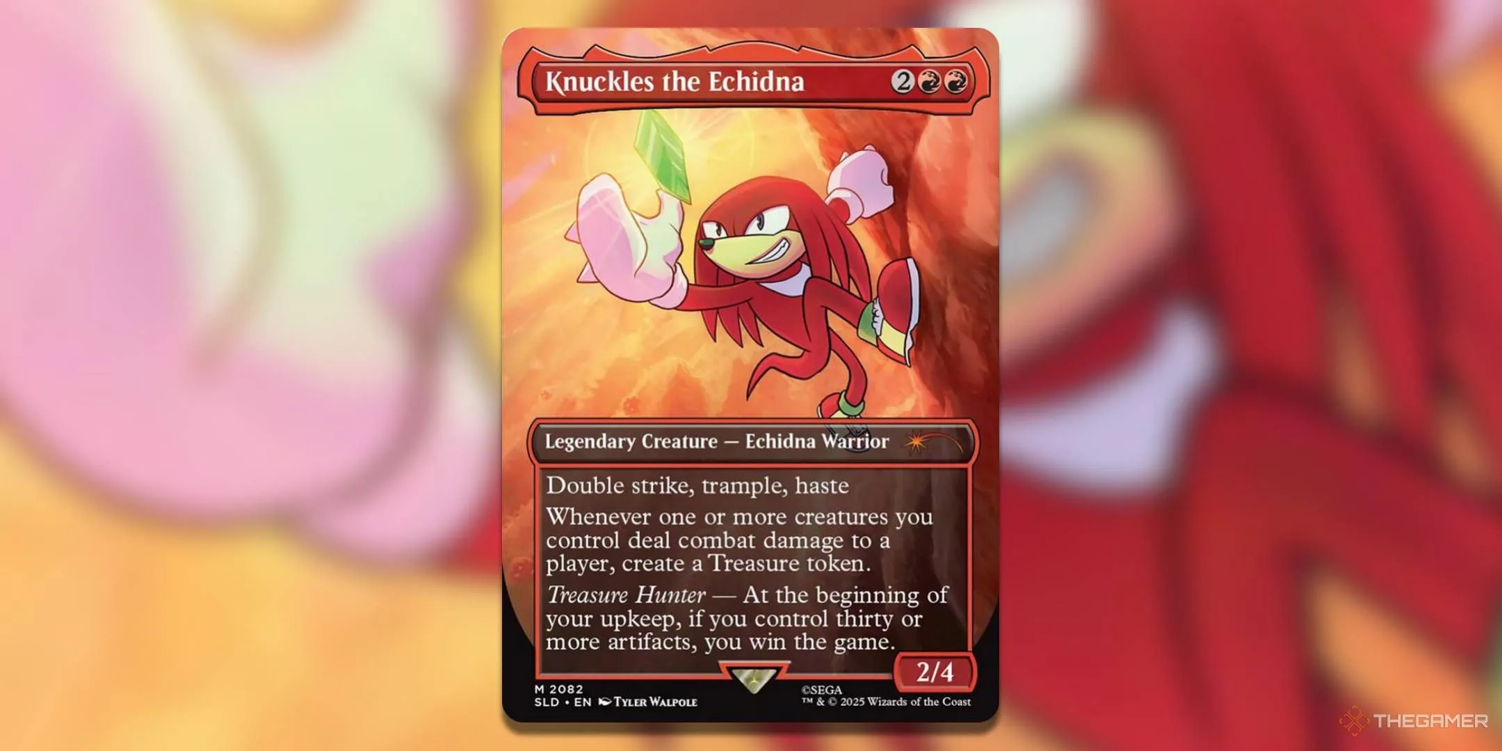 Lá bài Magic: The Gathering Knuckles The Echidna từ Secret Lair Sonic: Friends &amp; Foes