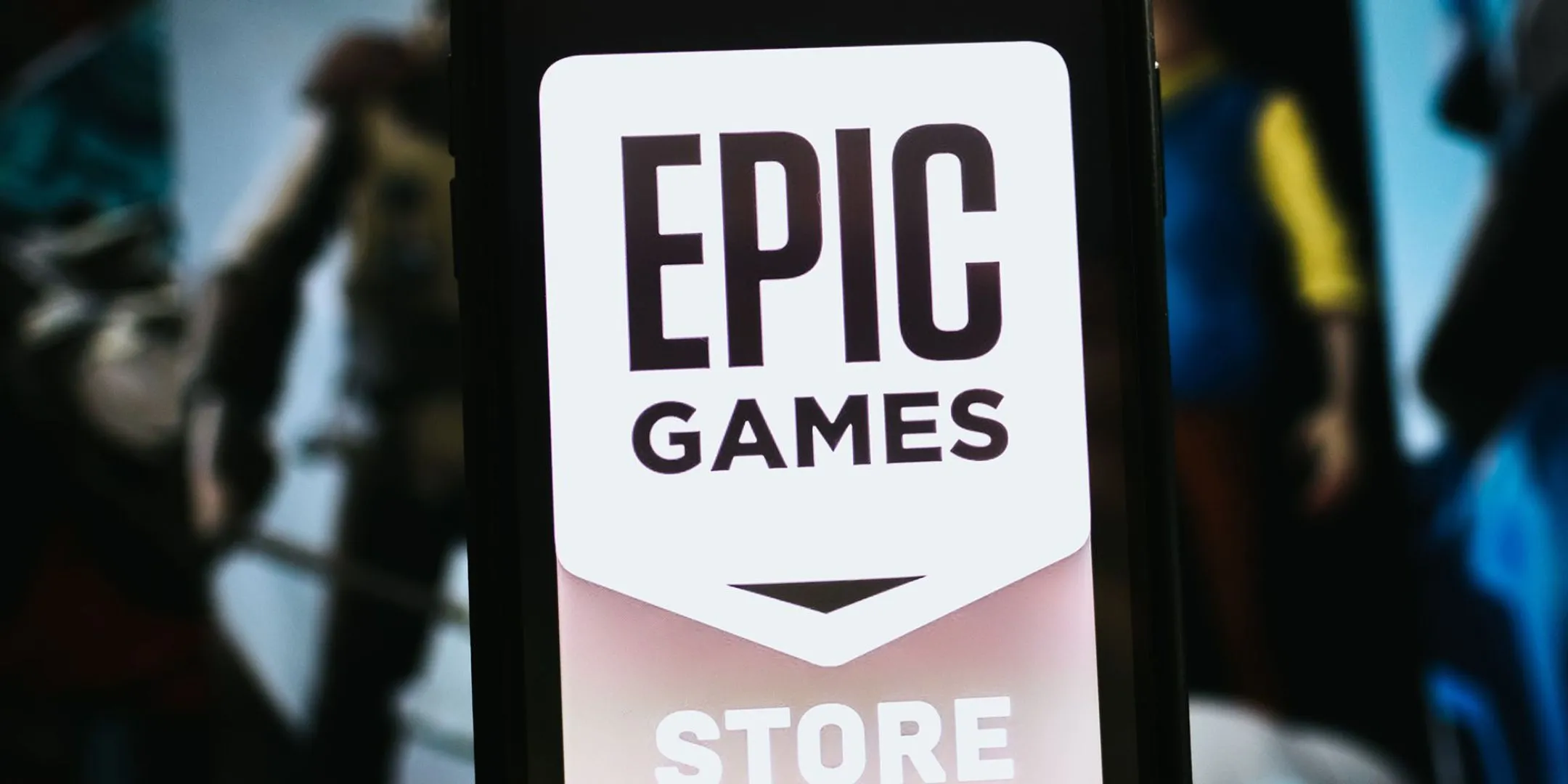 Logo Epic Games Store trên điện thoại, cổng phát hành game Out of Time