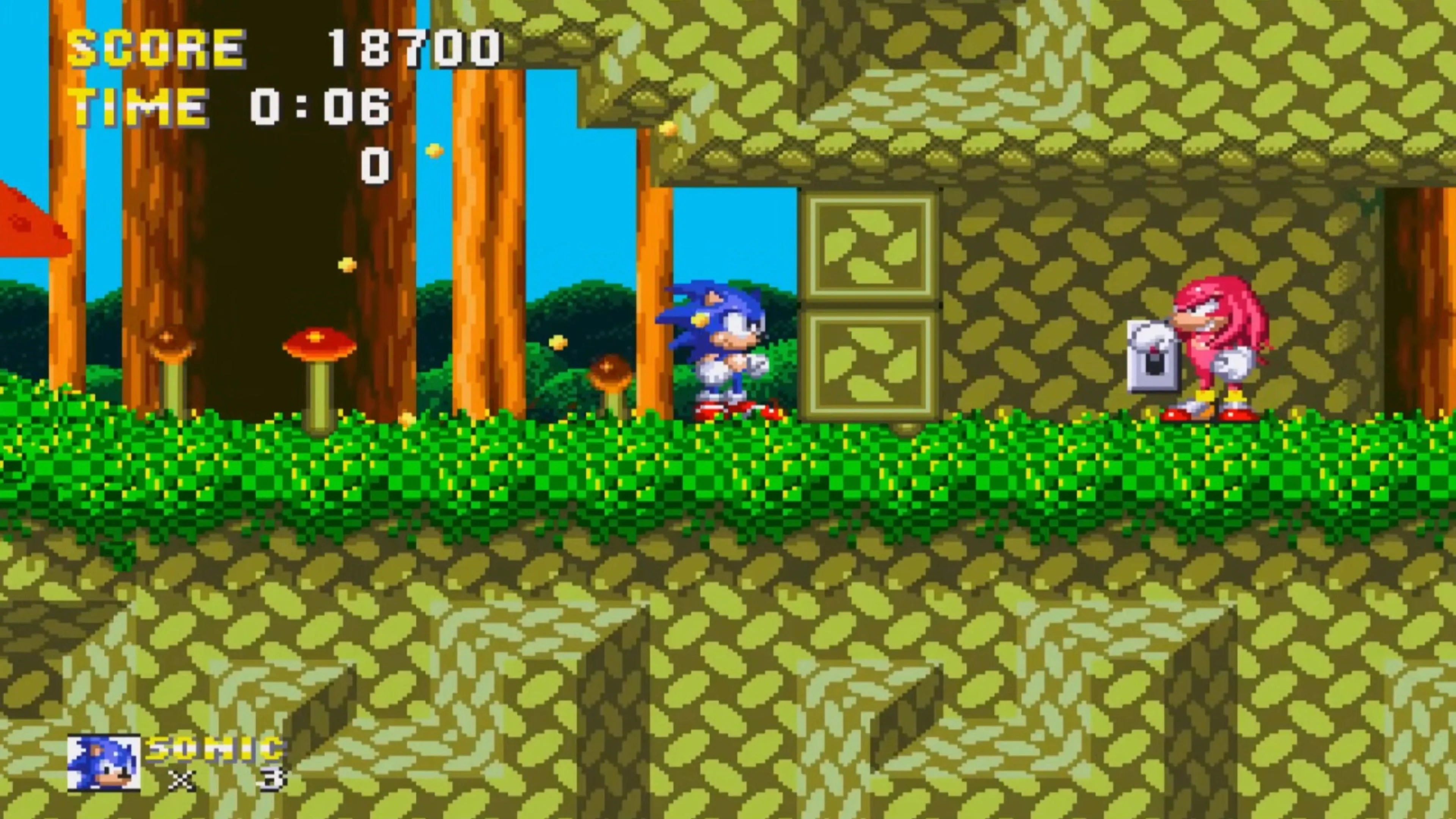 Màn chơi Angel Island Zone trong Sonic 3 &amp; Knuckles, đầy màu sắc và tốc độ