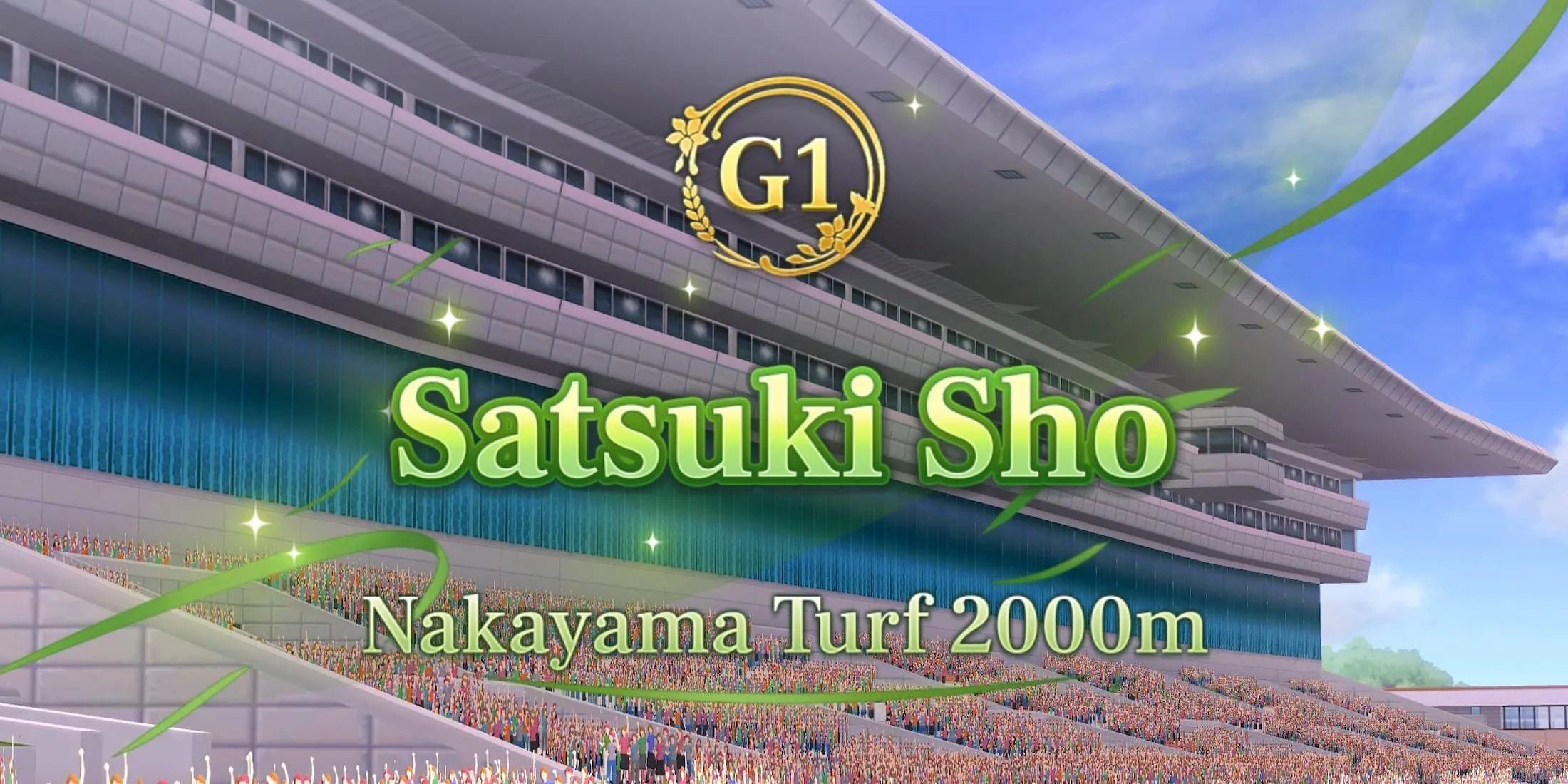 Mở đầu giải đua Satsuki Sho trong Umamusume Pretty Derby