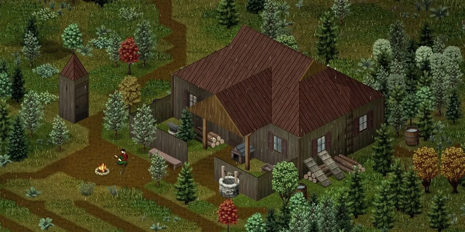 Một ví dụ về bản mod Family Manor trong Project Zomboid, thể hiện khả năng tùy biến môi trường trong game.