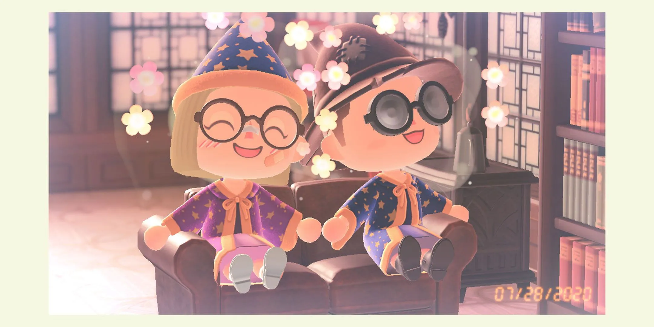 Người chơi Animal Crossing New Horizons trong trang phục phù thủy đang khám phá hòn đảo đã được tùy chỉnh.
