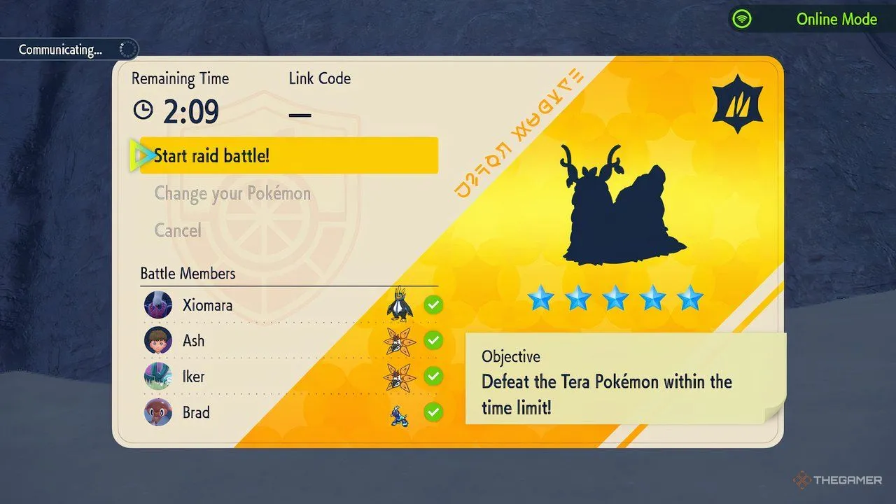 Người chơi chuẩn bị tham gia Tera Raid cùng các game thủ khác để đánh bại Shiny Wo-Chien