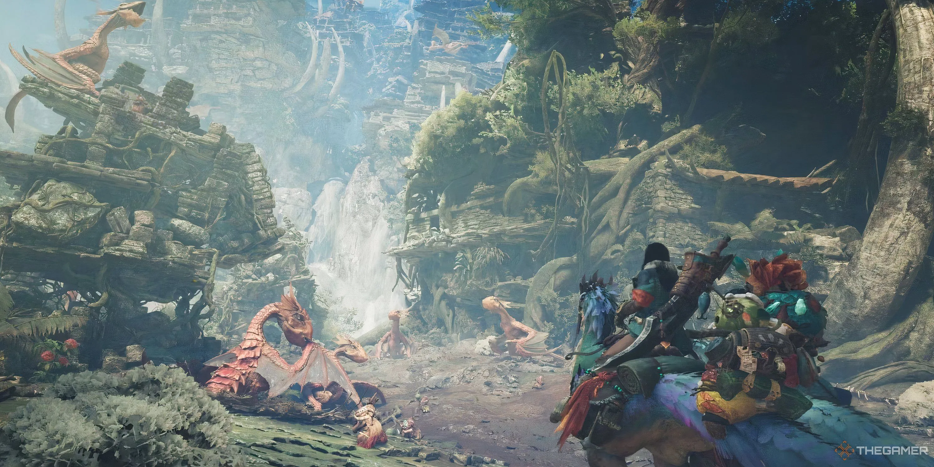 Người chơi khám phá một khu rừng rộng lớn trong Monster Hunter Wilds