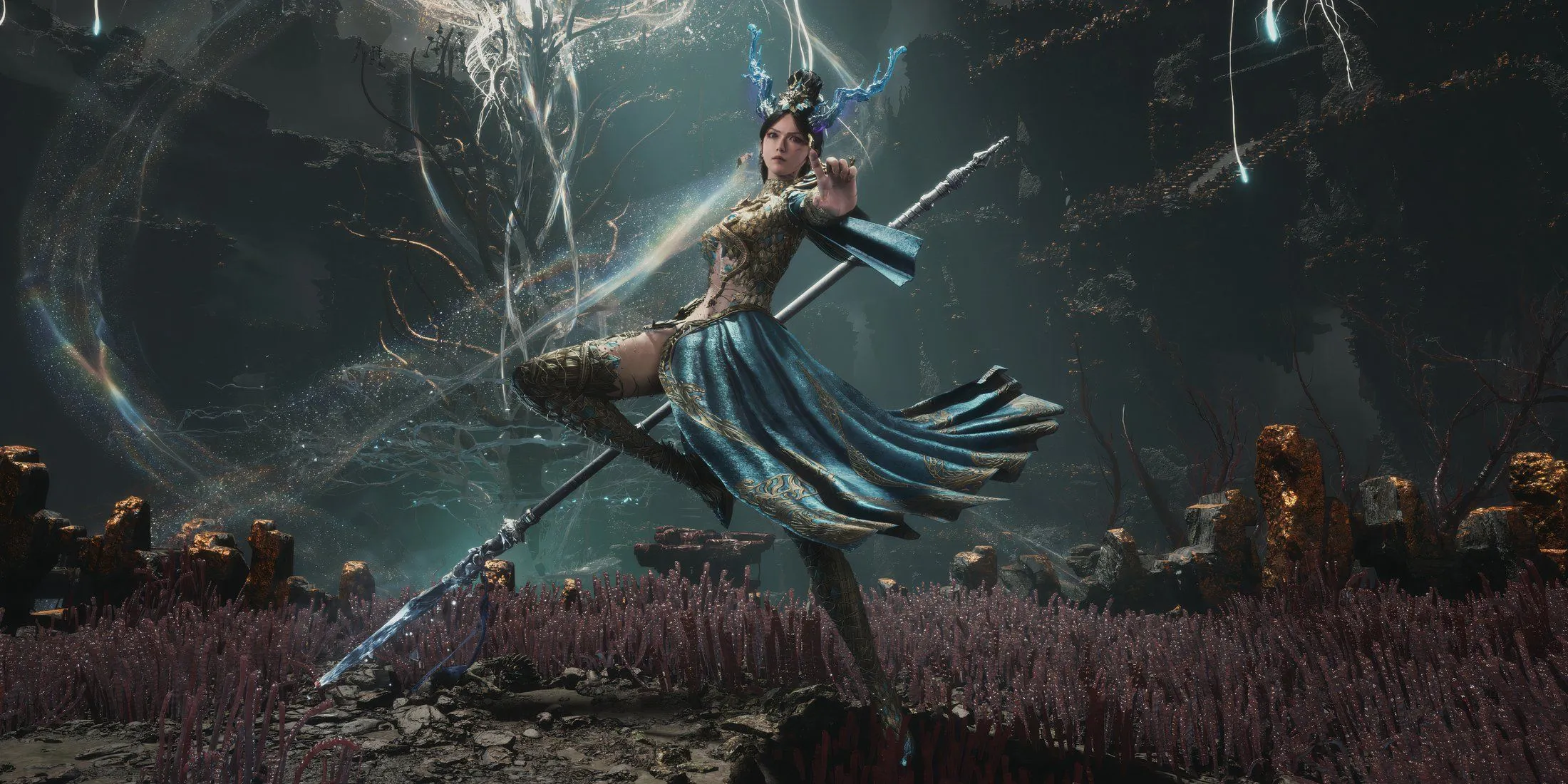 Người chơi Wuchang Fallen Feathers đối đầu với một con boss lớn