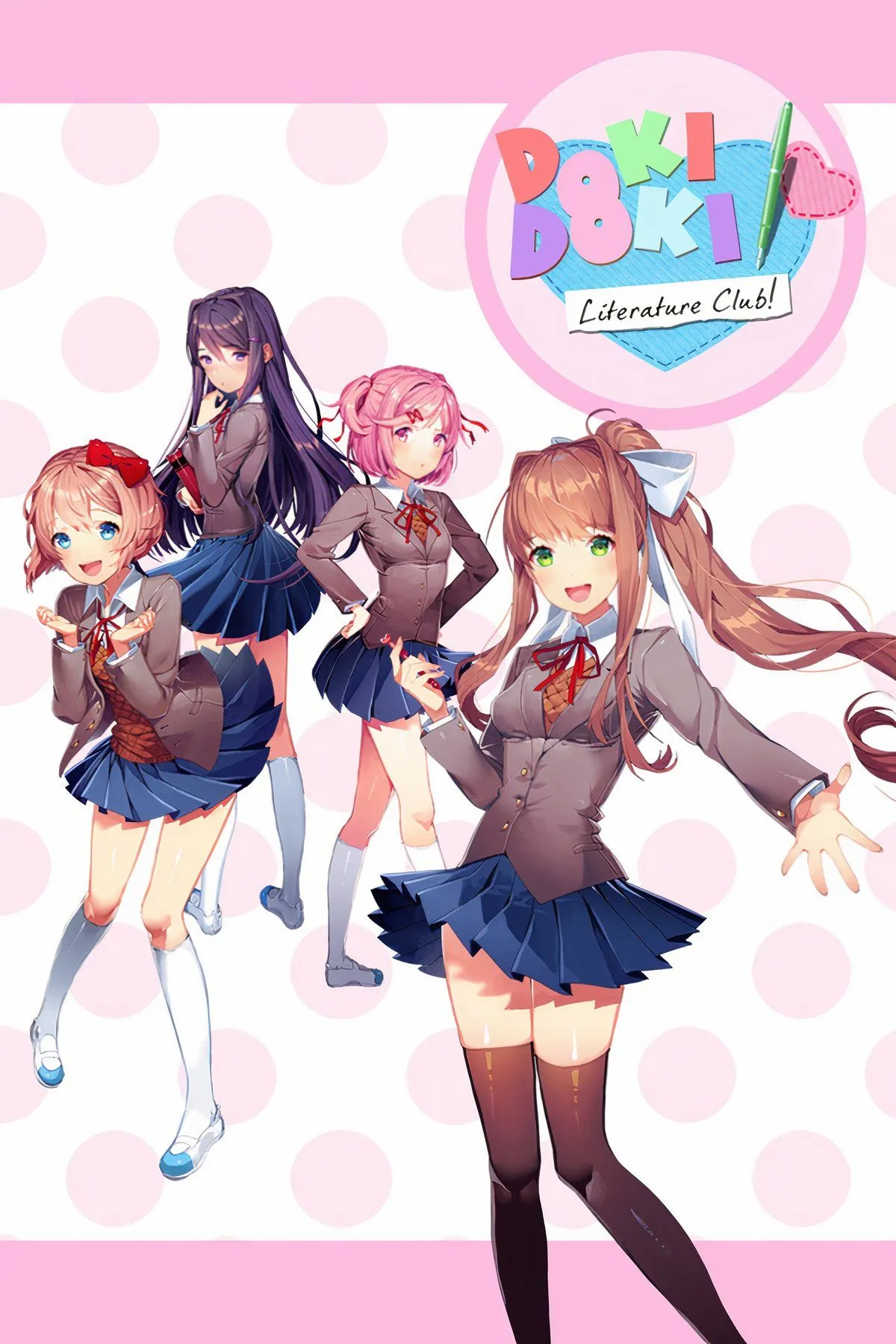 Nhân vật nữ sinh trong Doki Doki Literature Club một visual novel kinh dị miễn phí trên Steam