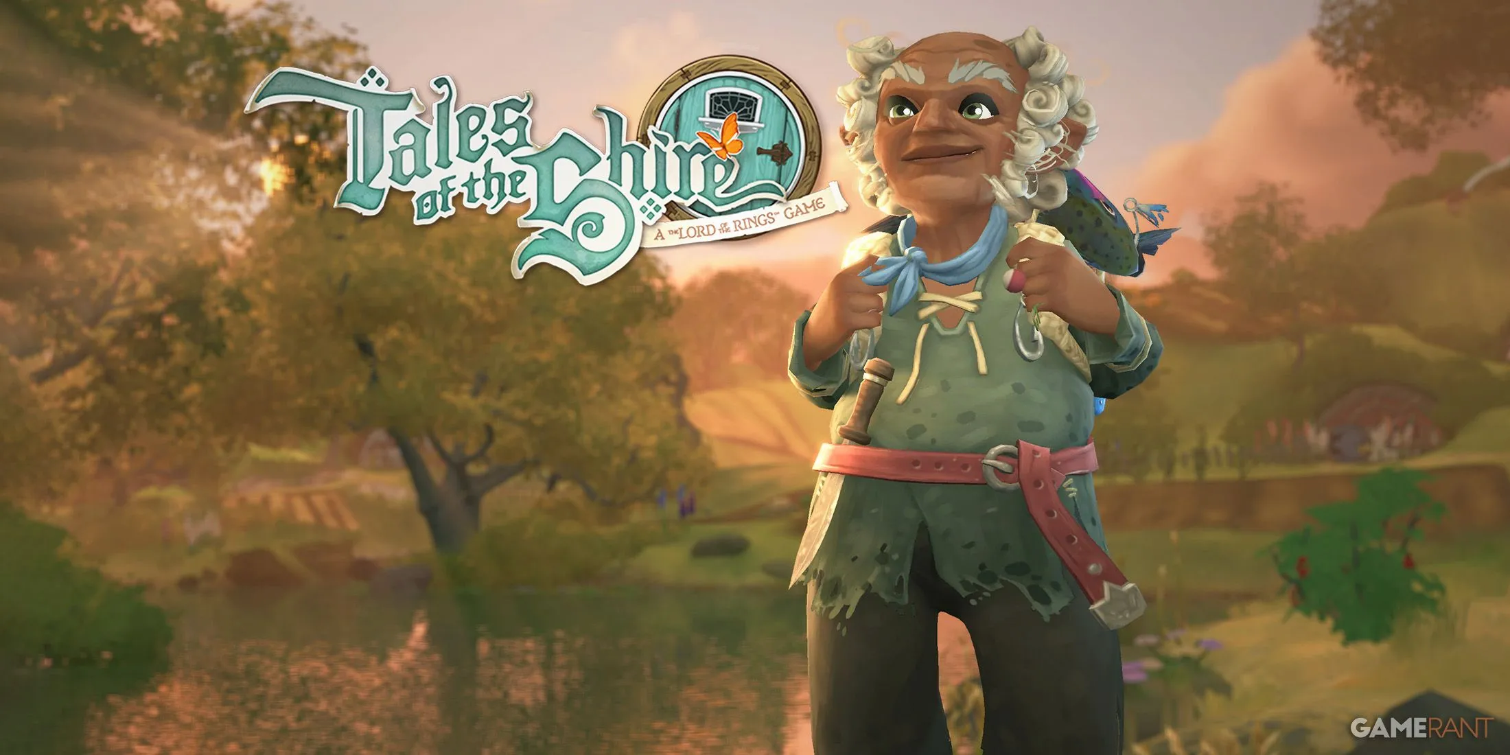 Nhân vật Old Noakes đang câu cá tại làng Bywater trong game Tales of the Shire Lord of the Rings