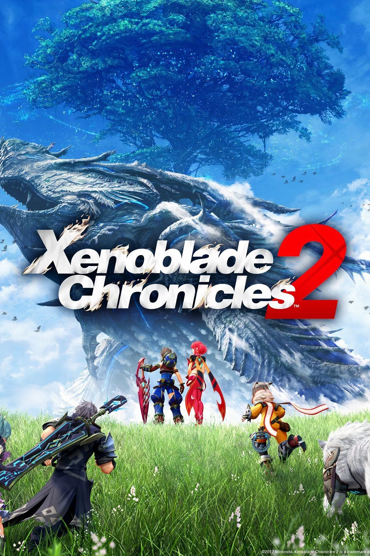 Nhân vật Rex và Pyra đứng trước cảnh quan hùng vĩ của Alrest trong Xenoblade Chronicles 2, một tựa game nhập vai JRPG với cốt truyện sâu sắc và thế giới mở rộng lớn.