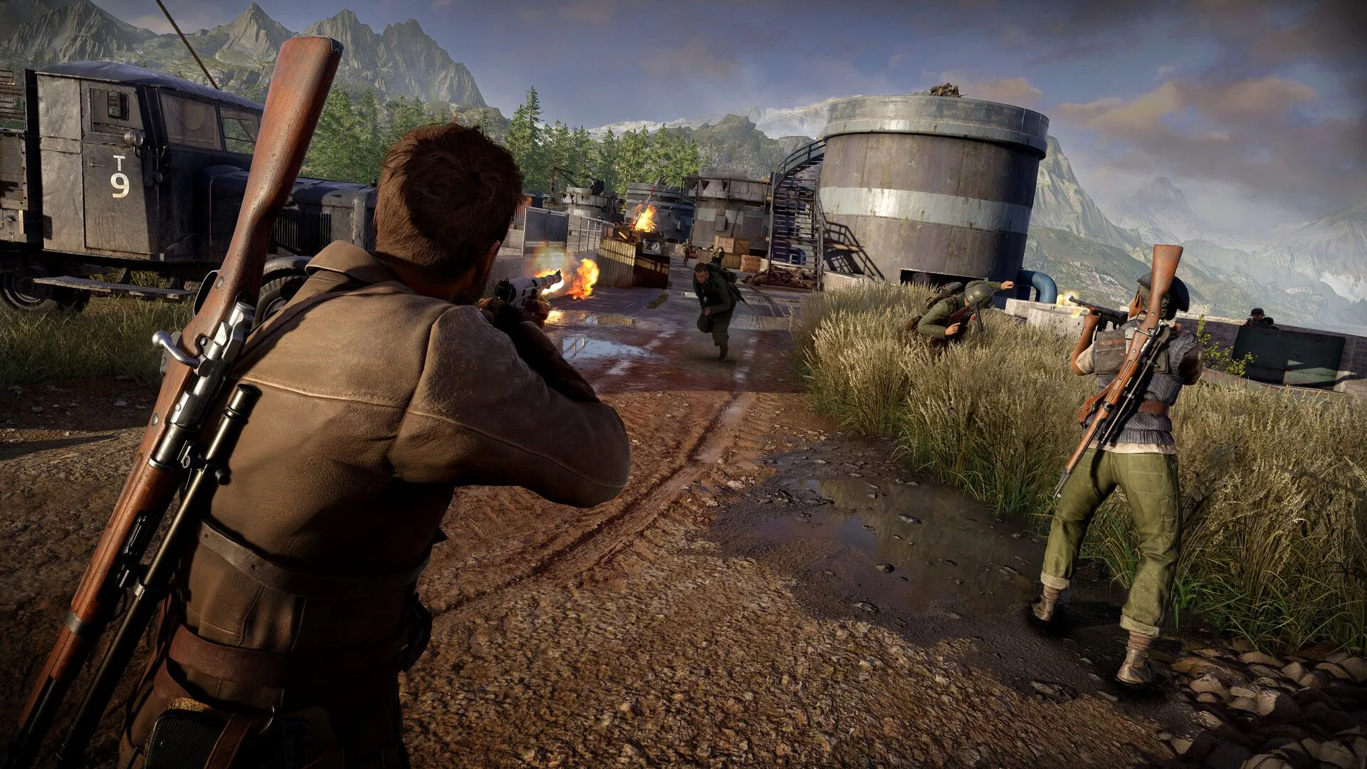 Pháo đài cổ kính được sử dụng làm căn cứ địch trong Sniper Elite: Resistance.
