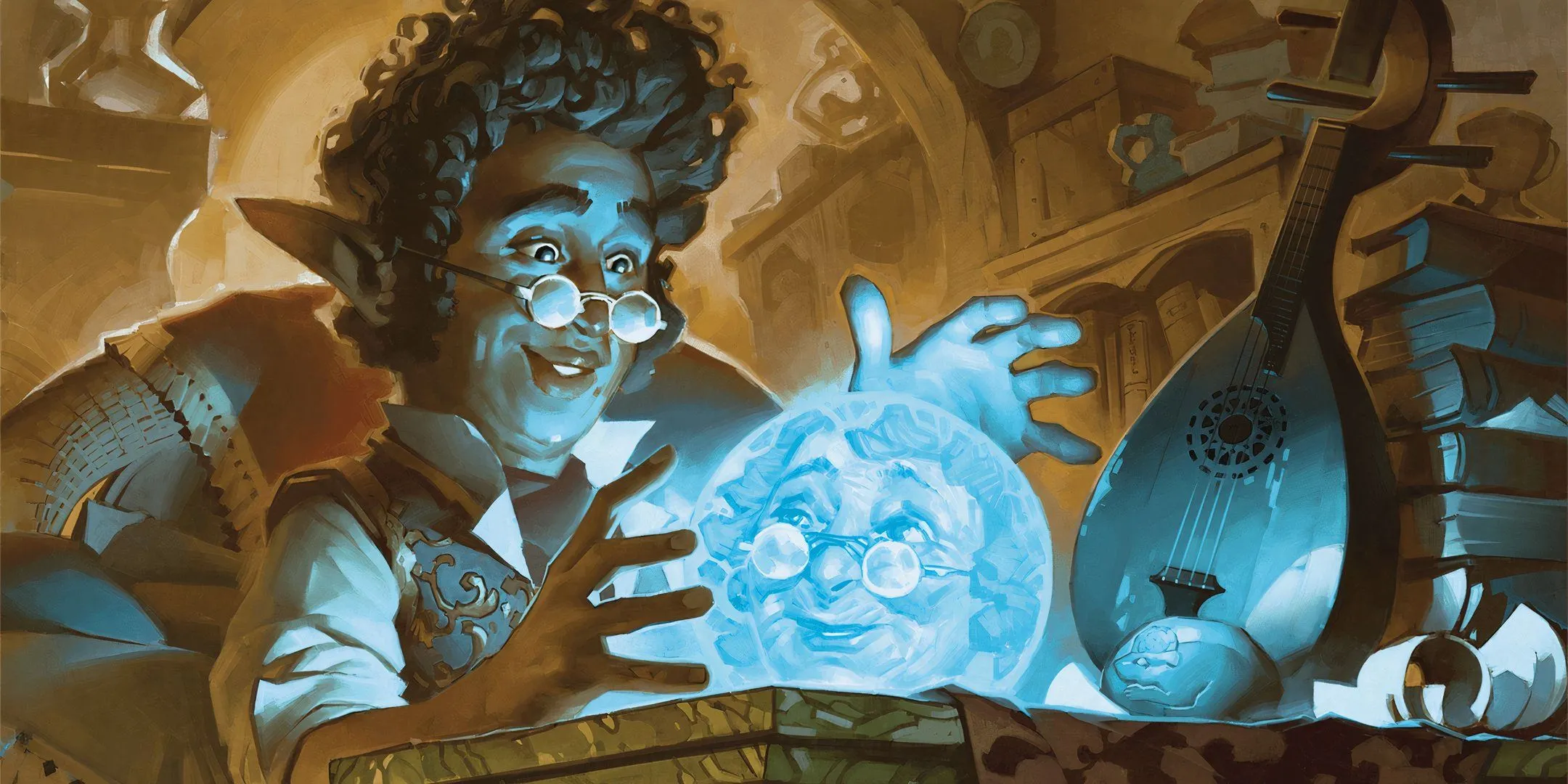 Pháp sư D&amp;D sử dụng phép Tiên Tri (Divination) qua quả cầu scrying.
