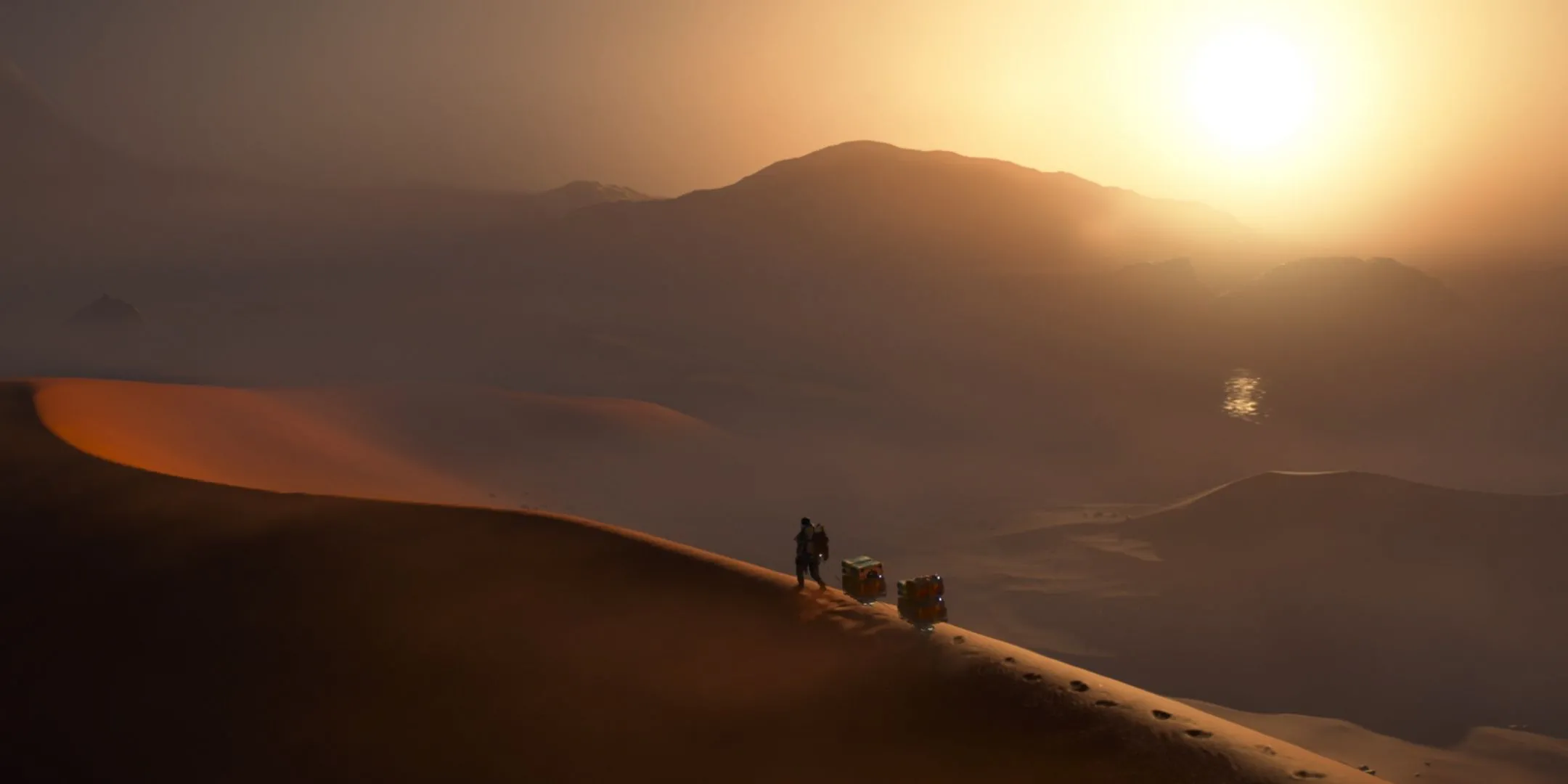 Sam băng qua vùng Outback khắc nghiệt của Australia để thực hiện nhiệm vụ giao hàng trong Death Stranding 2.