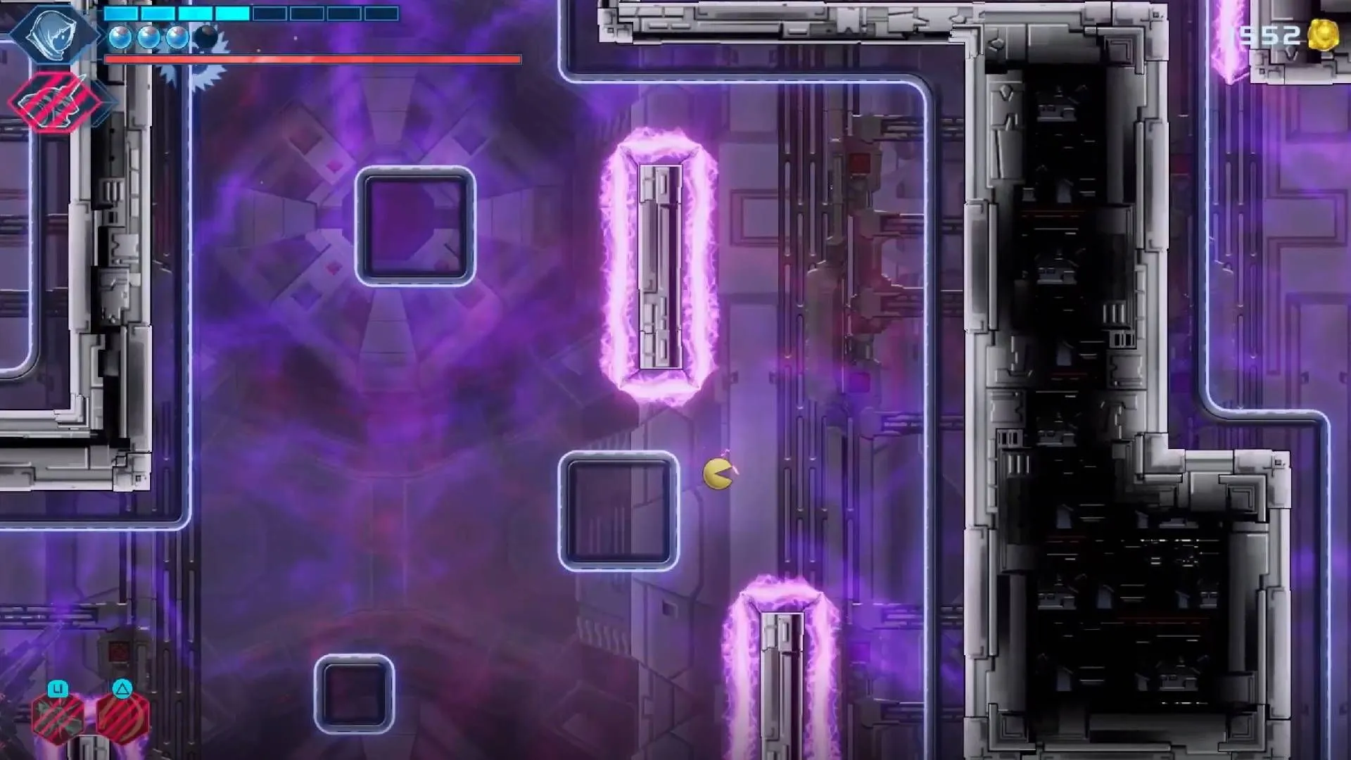 Shadow Labyrinth với nhân vật đang leo tường