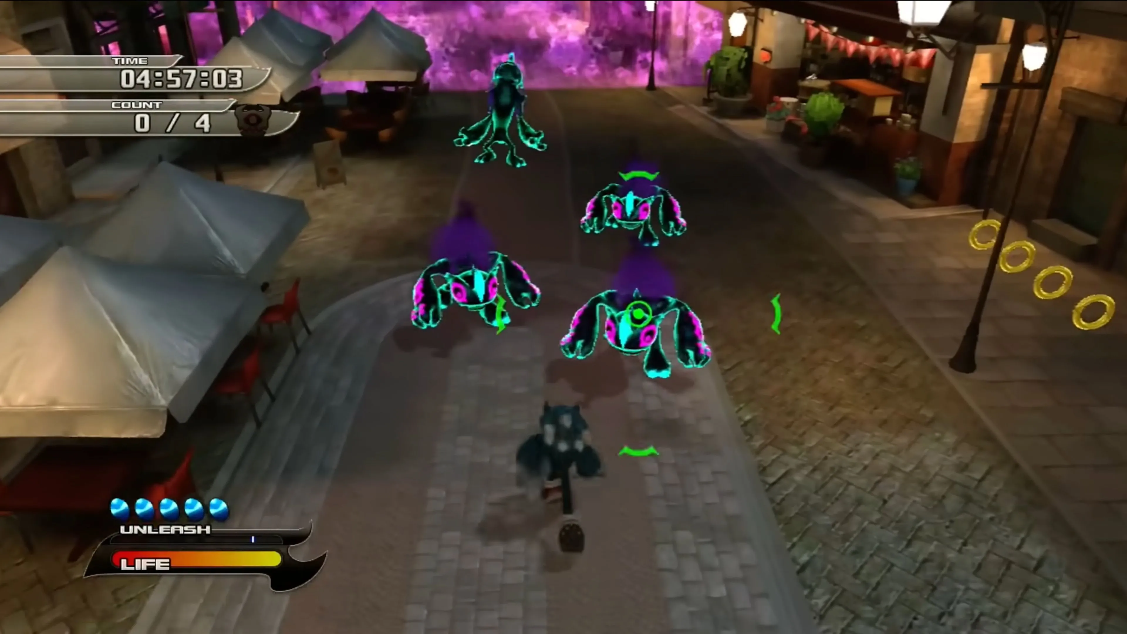 Sonic tốc độ cao vào ban ngày, thể hiện sự đa dạng gameplay của Sonic Unleashed