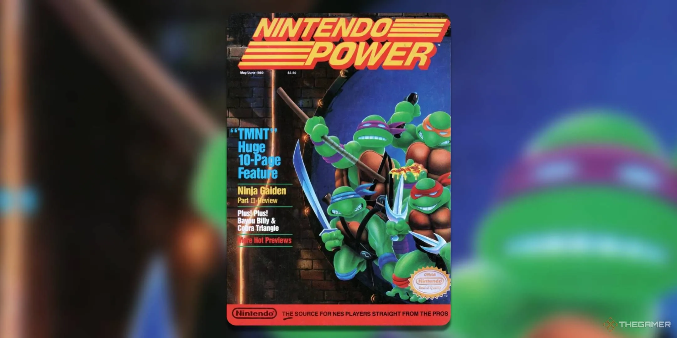 Tạp chí Nintendo Power số 6 tháng 5/6/1989 với bìa Teenage Mutant Ninja Turtles.