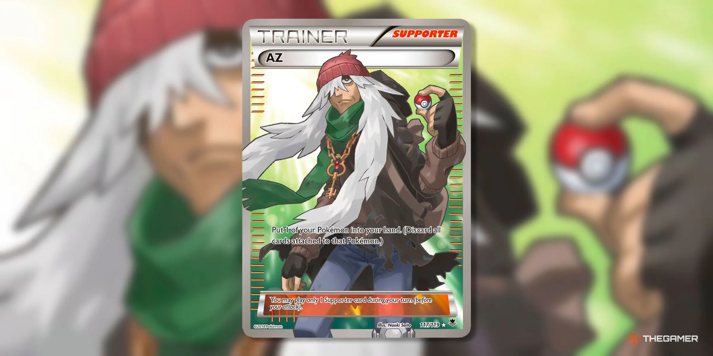 Thẻ bài AZ (Ultra Rare, 117) từ set Phantom Forces trong kỷ nguyên XY của Pokemon TCG