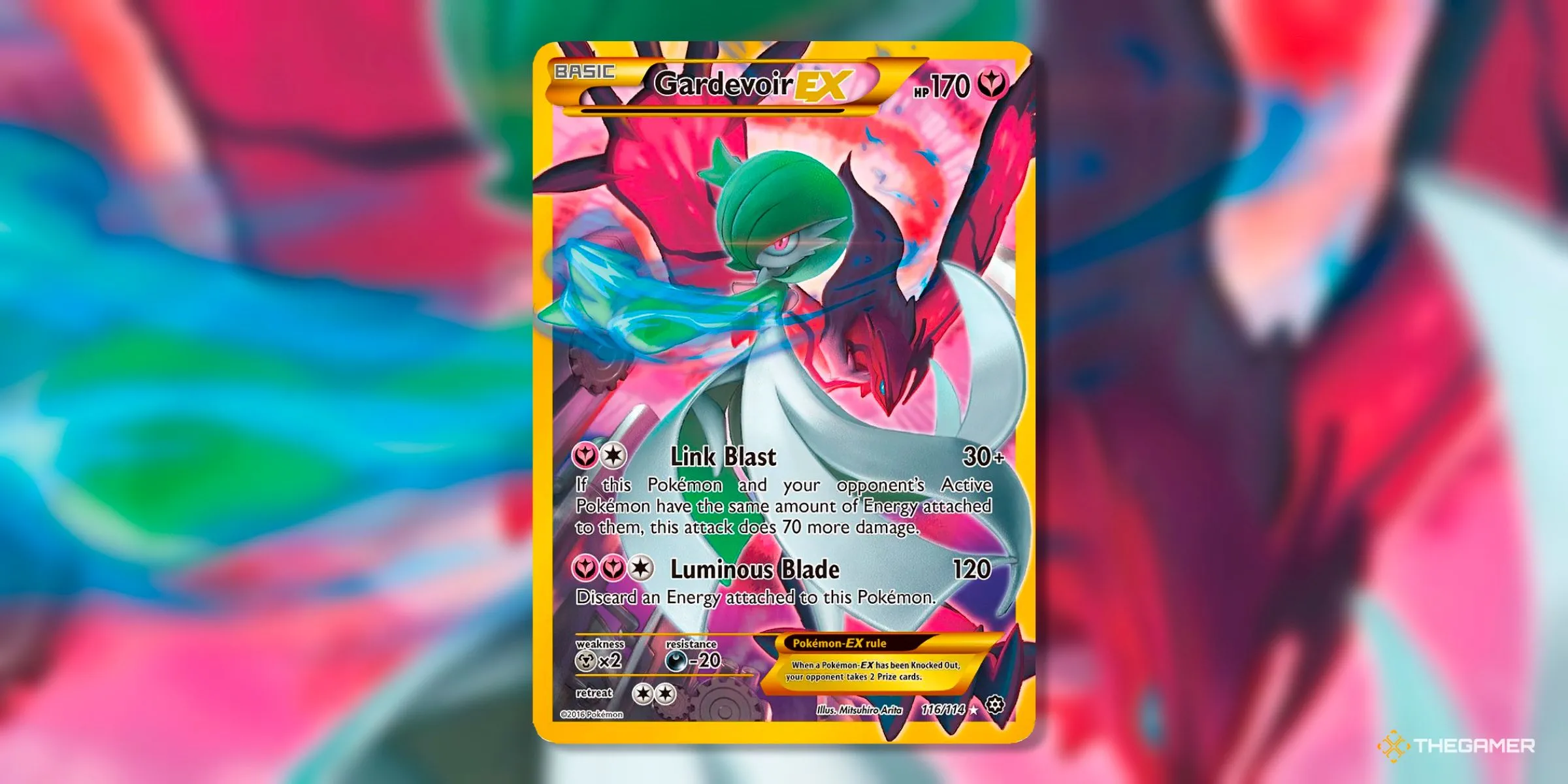 Thẻ bài Gardevoir EX (Secret Rare, 116) từ set Steam Siege trong kỷ nguyên XY của Pokemon TCG