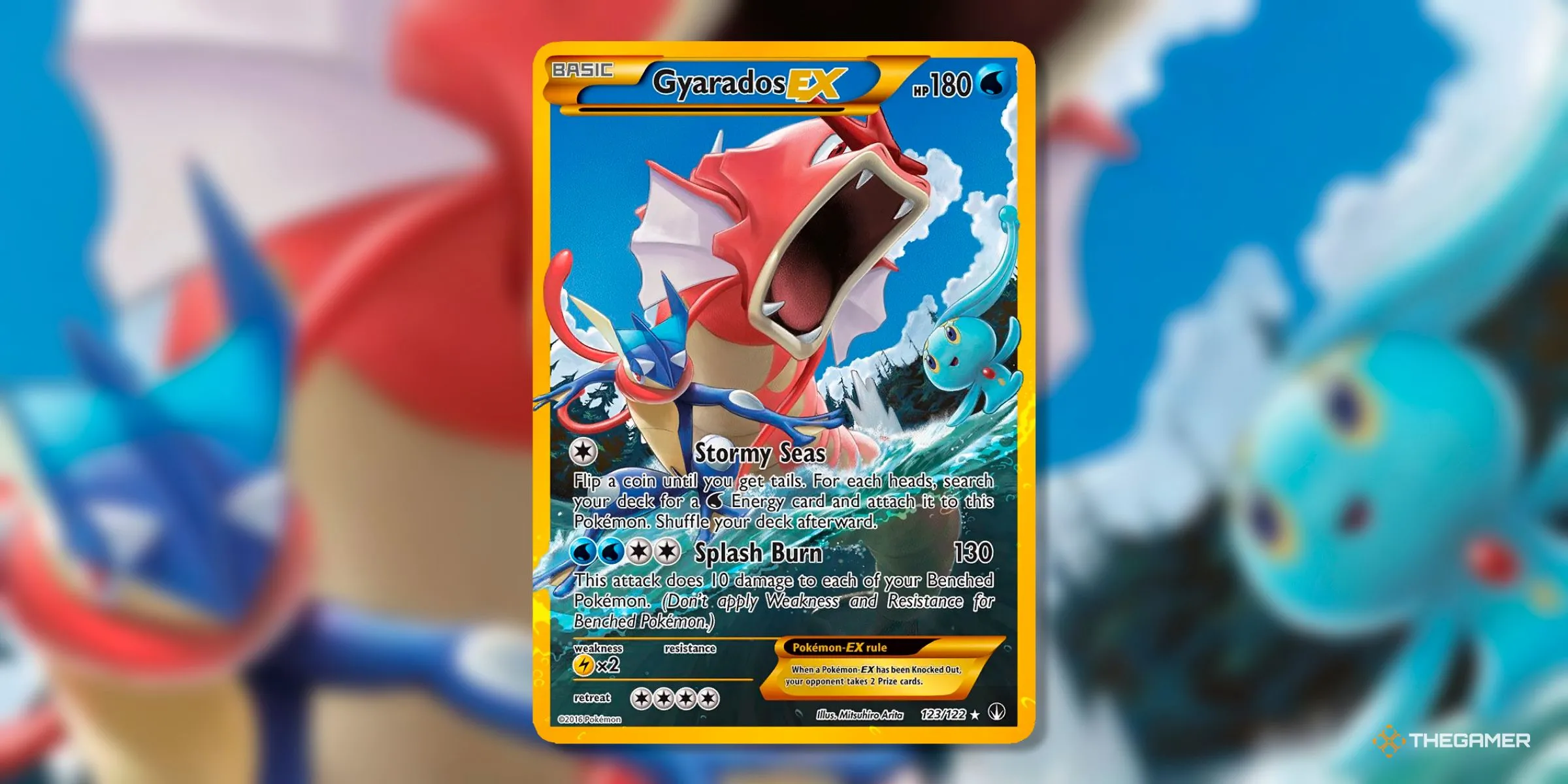Thẻ bài Gyarados EX (Secret Rare, 123) từ set BreakPoint trong kỷ nguyên XY của Pokemon TCG